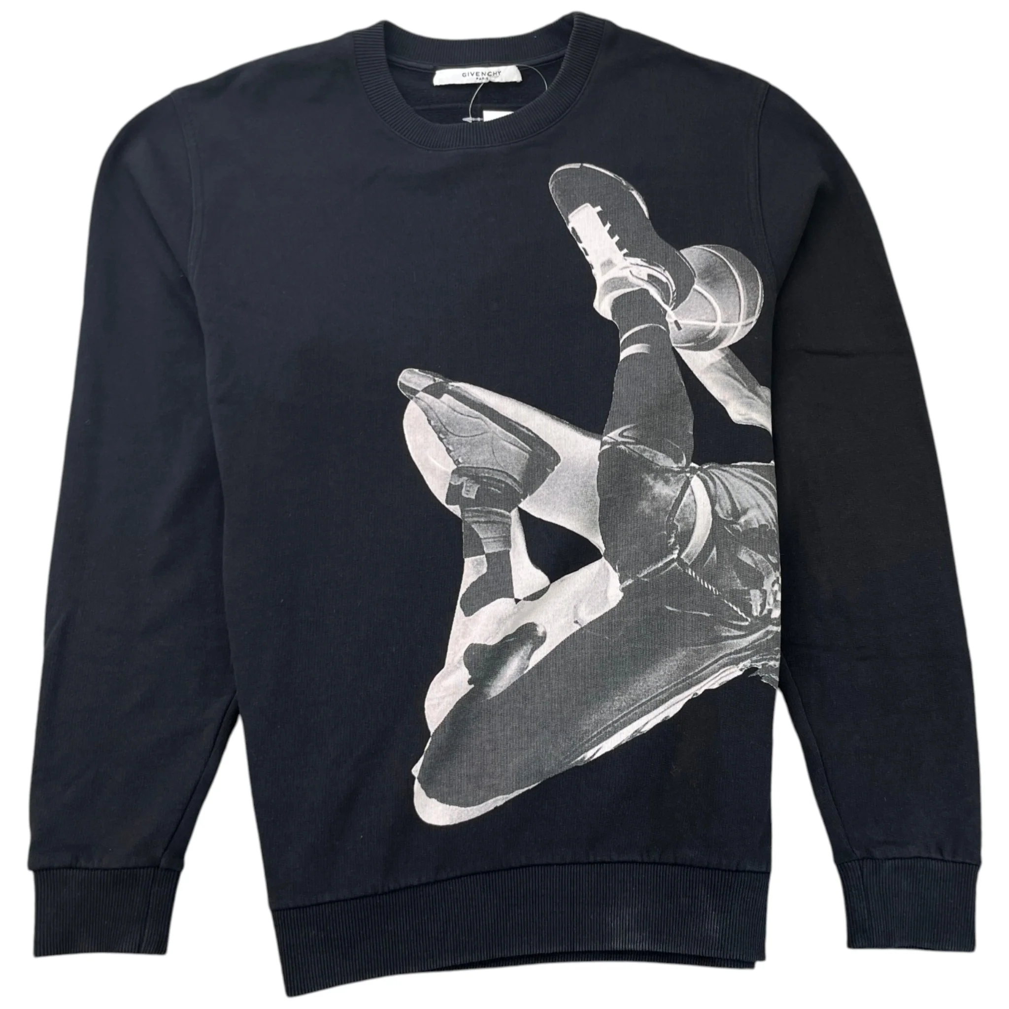 Men's Basketball Star Print Sweatshirt Black Size S
