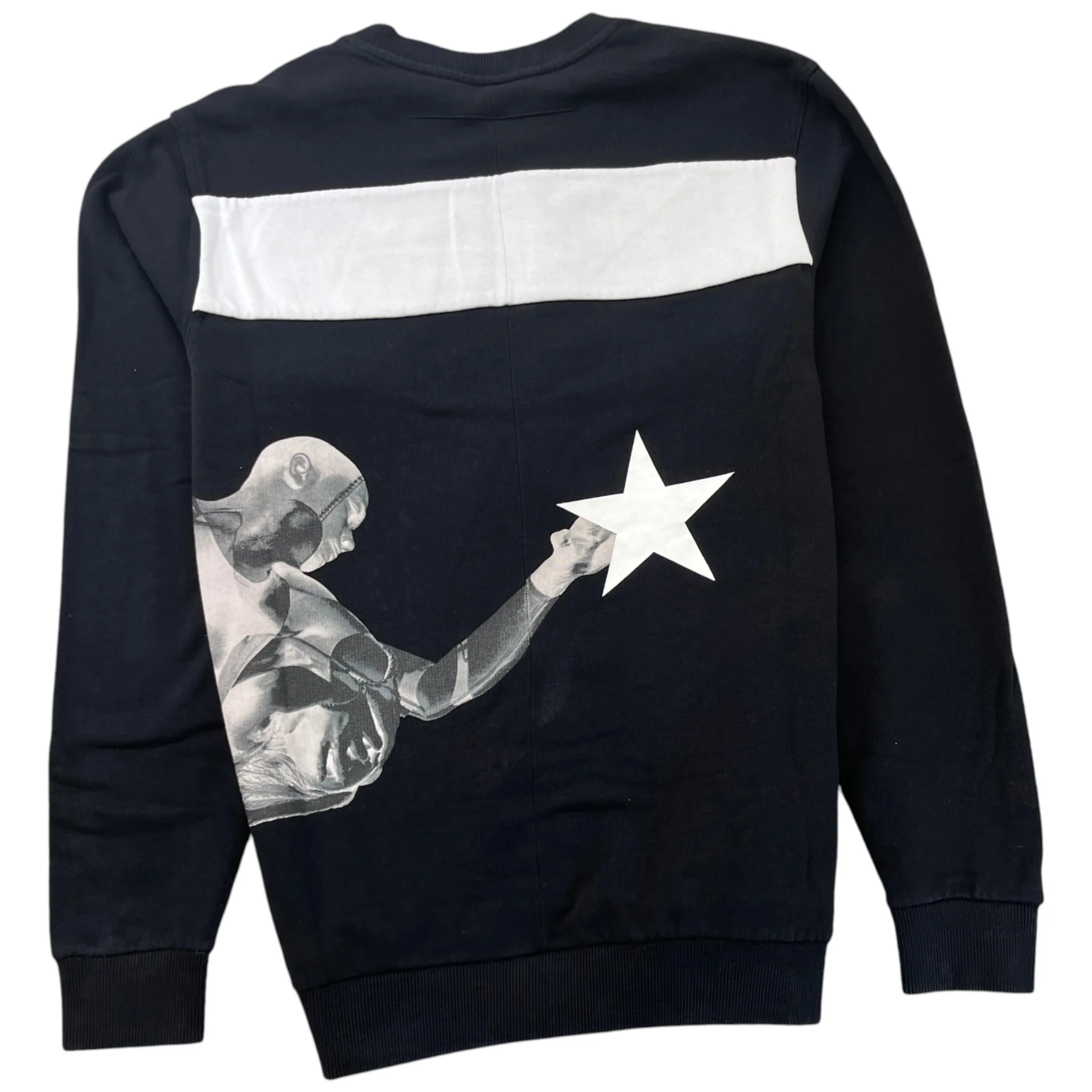 Men's Basketball Star Print Sweatshirt Black Size S - Image 2