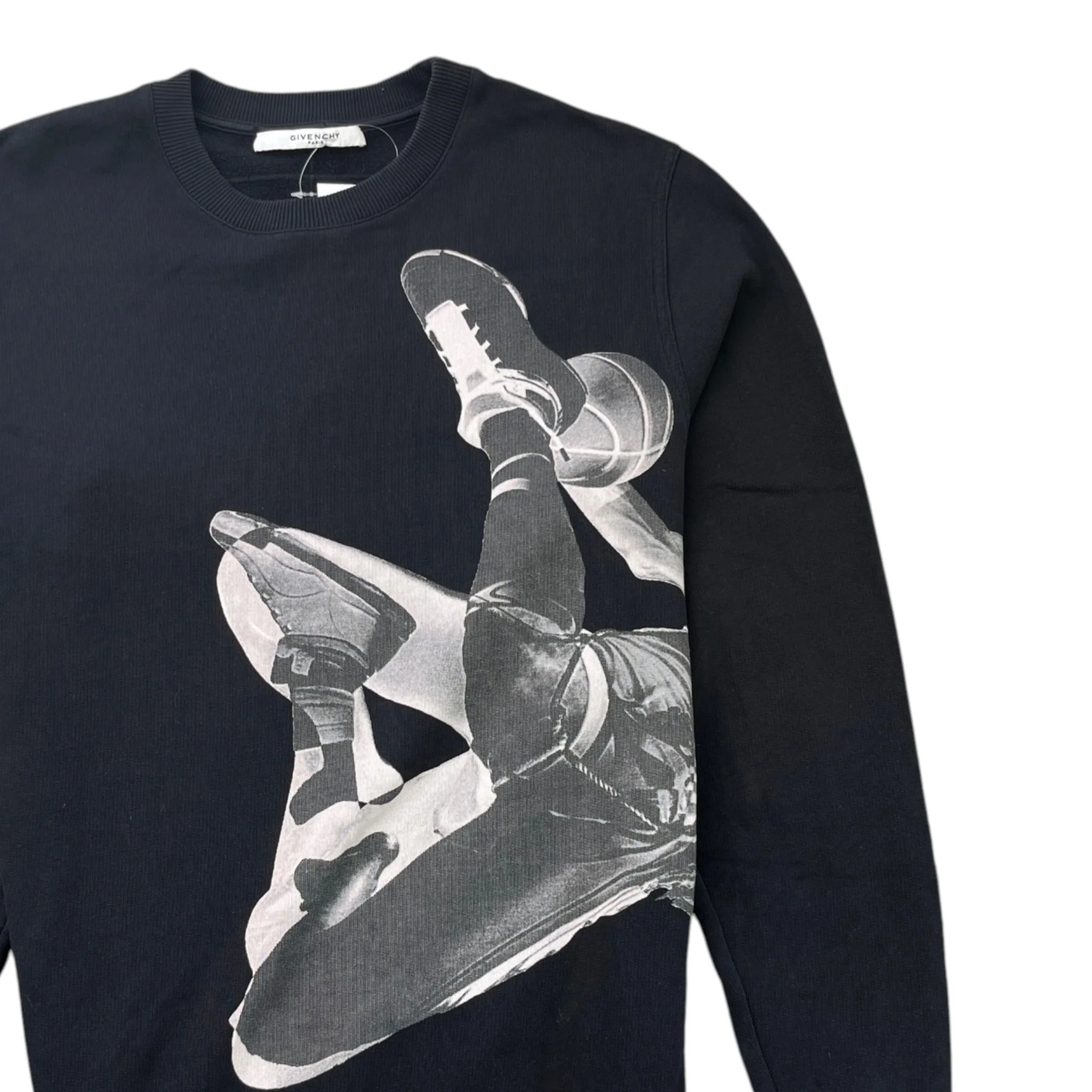 Men's Basketball Star Print Sweatshirt Black Size S - Image 3