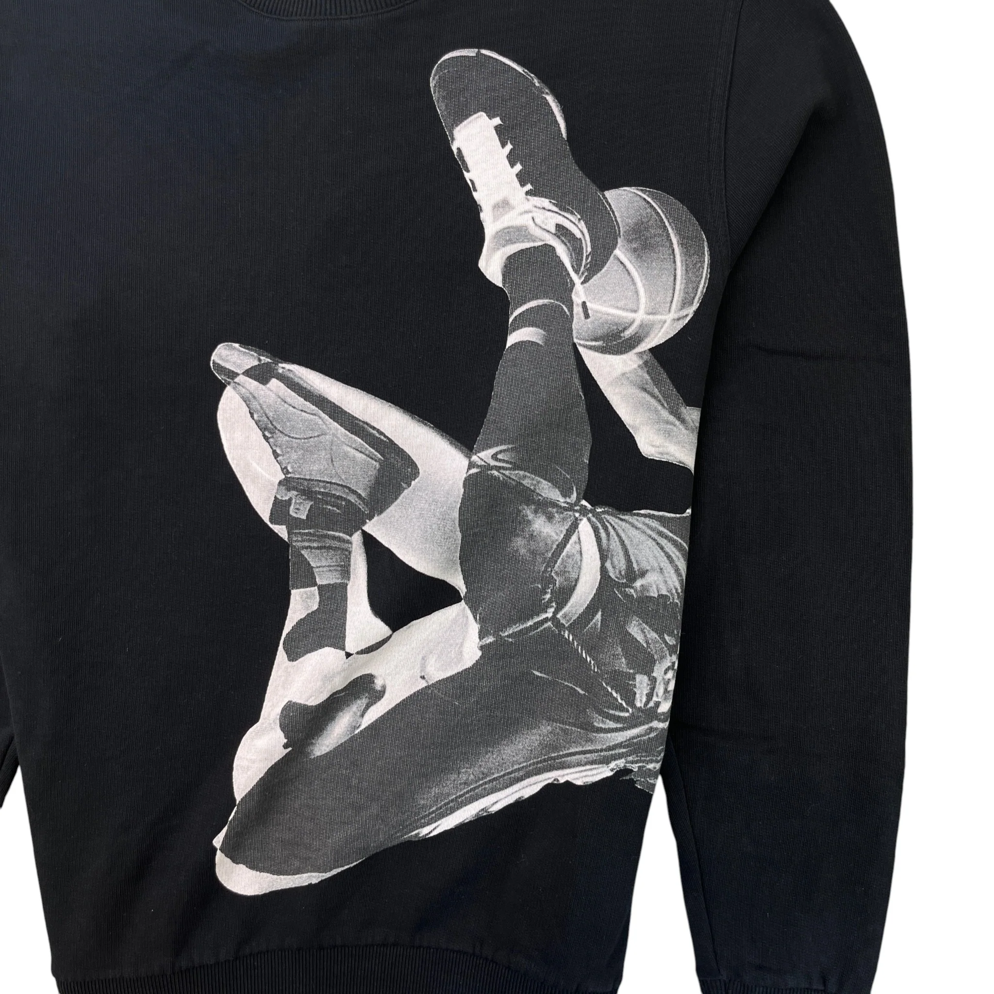 Men's Basketball Star Print Sweatshirt Black Size S - Image 5