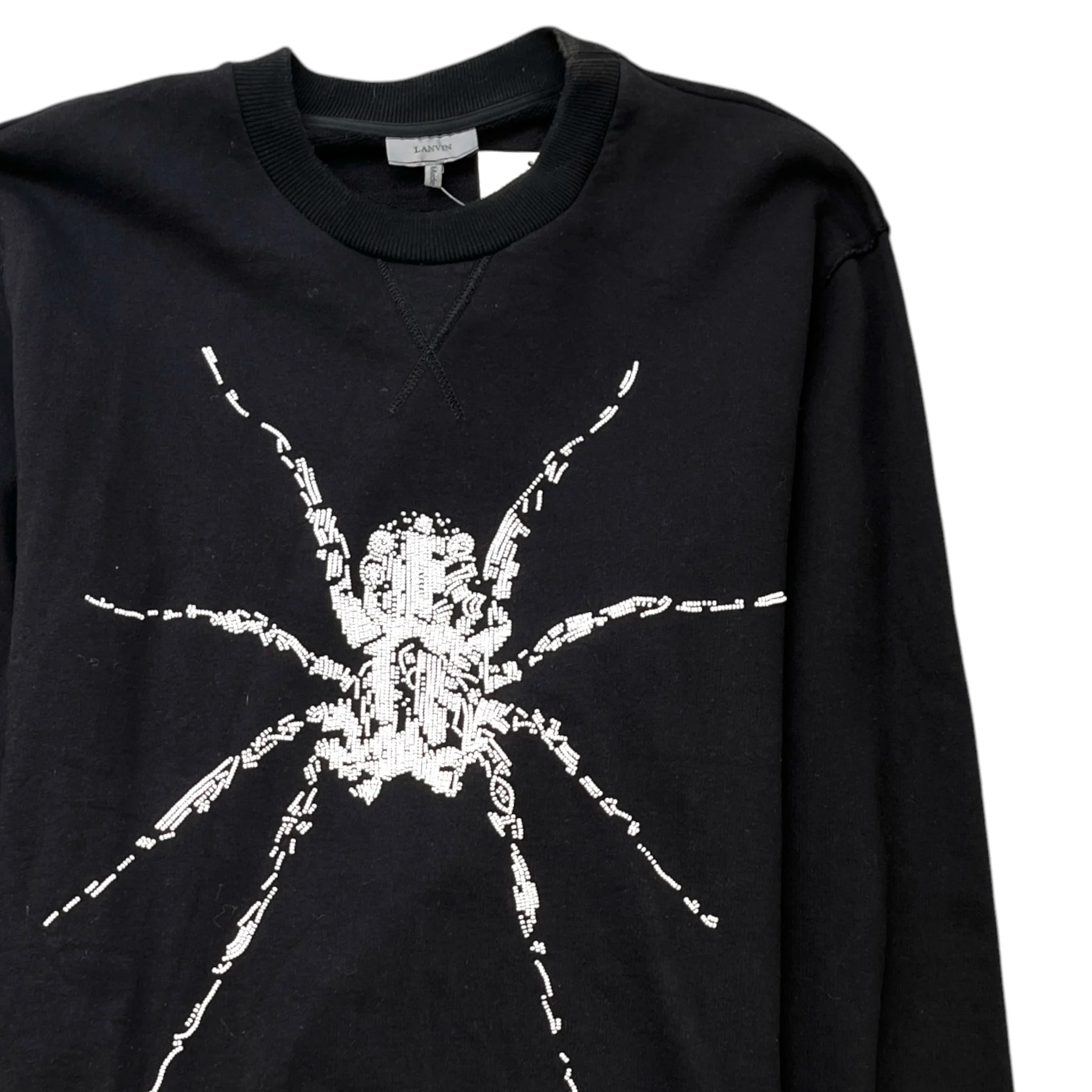 Men's Beaded Spider Sweatshirt Black Size S - Image 3