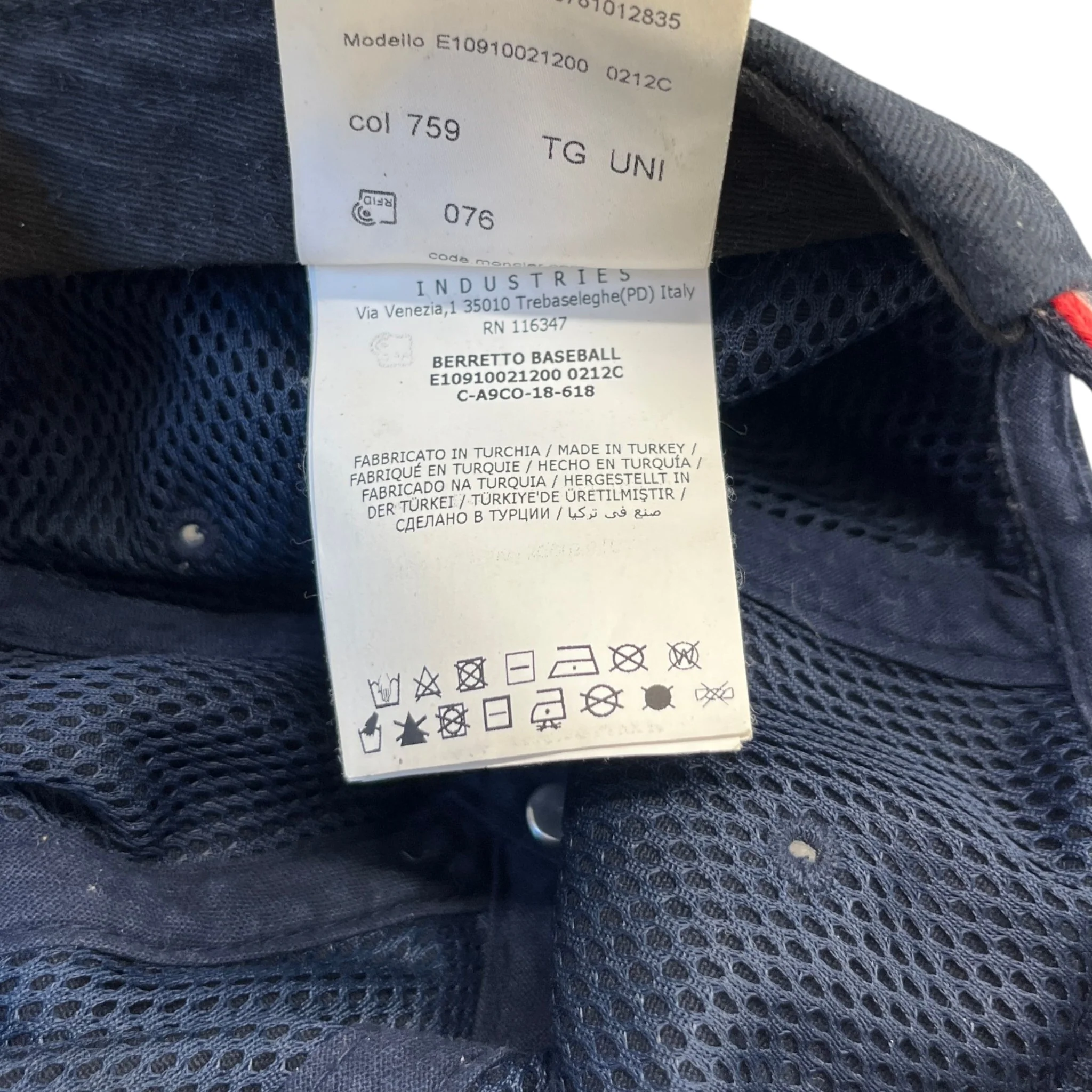 Men's Berretto Baseball Cap Navy - Image 8