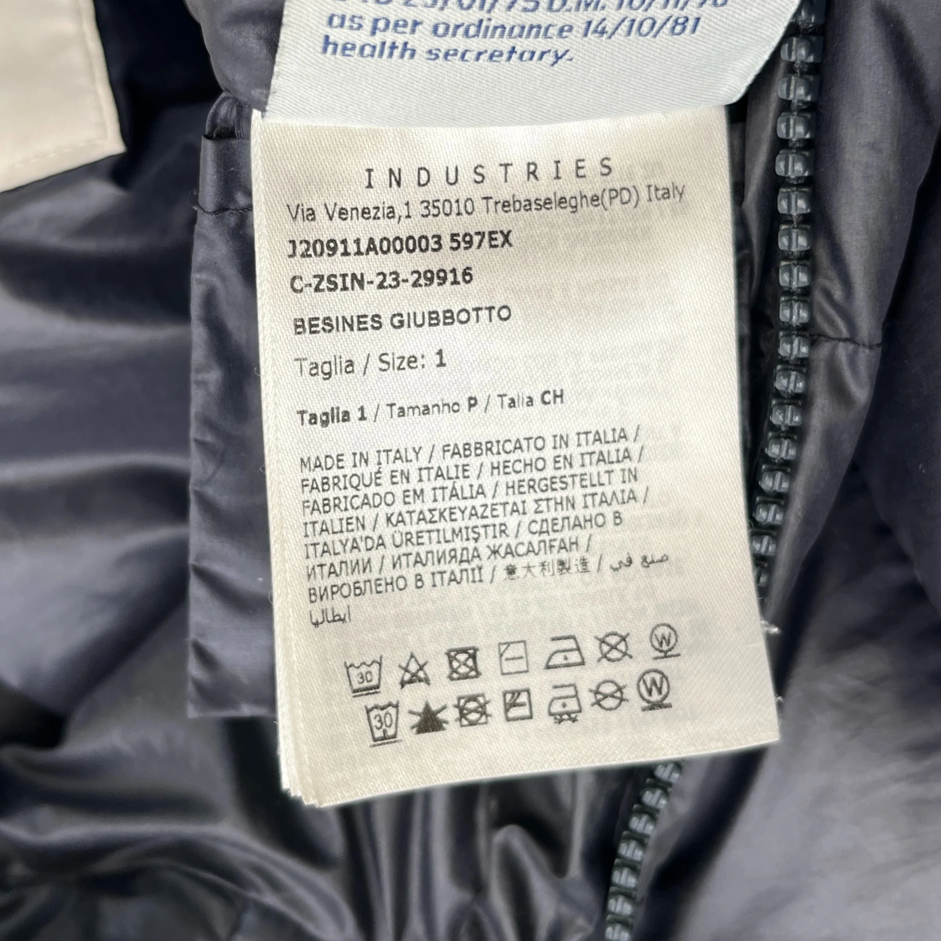 Men's Besines Down Jacket Navy Size 1 / S - Image 9