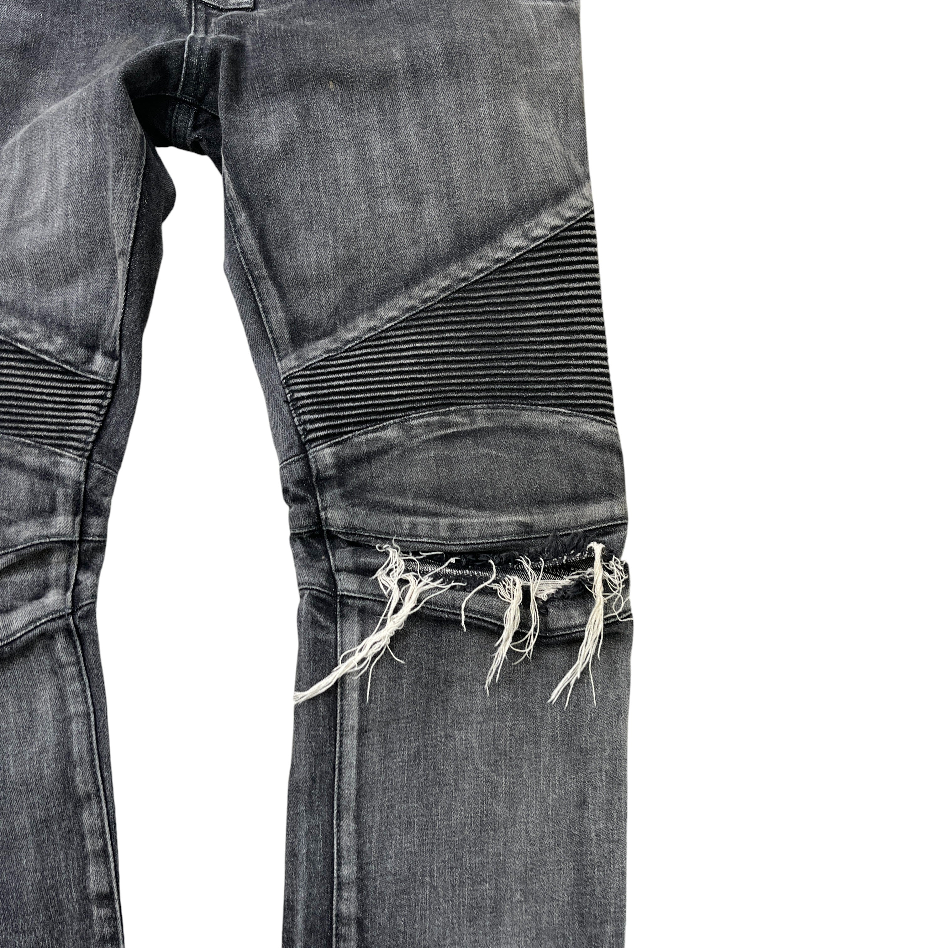 Men's Biker Jeans Black Size Waist 32" - Image 5