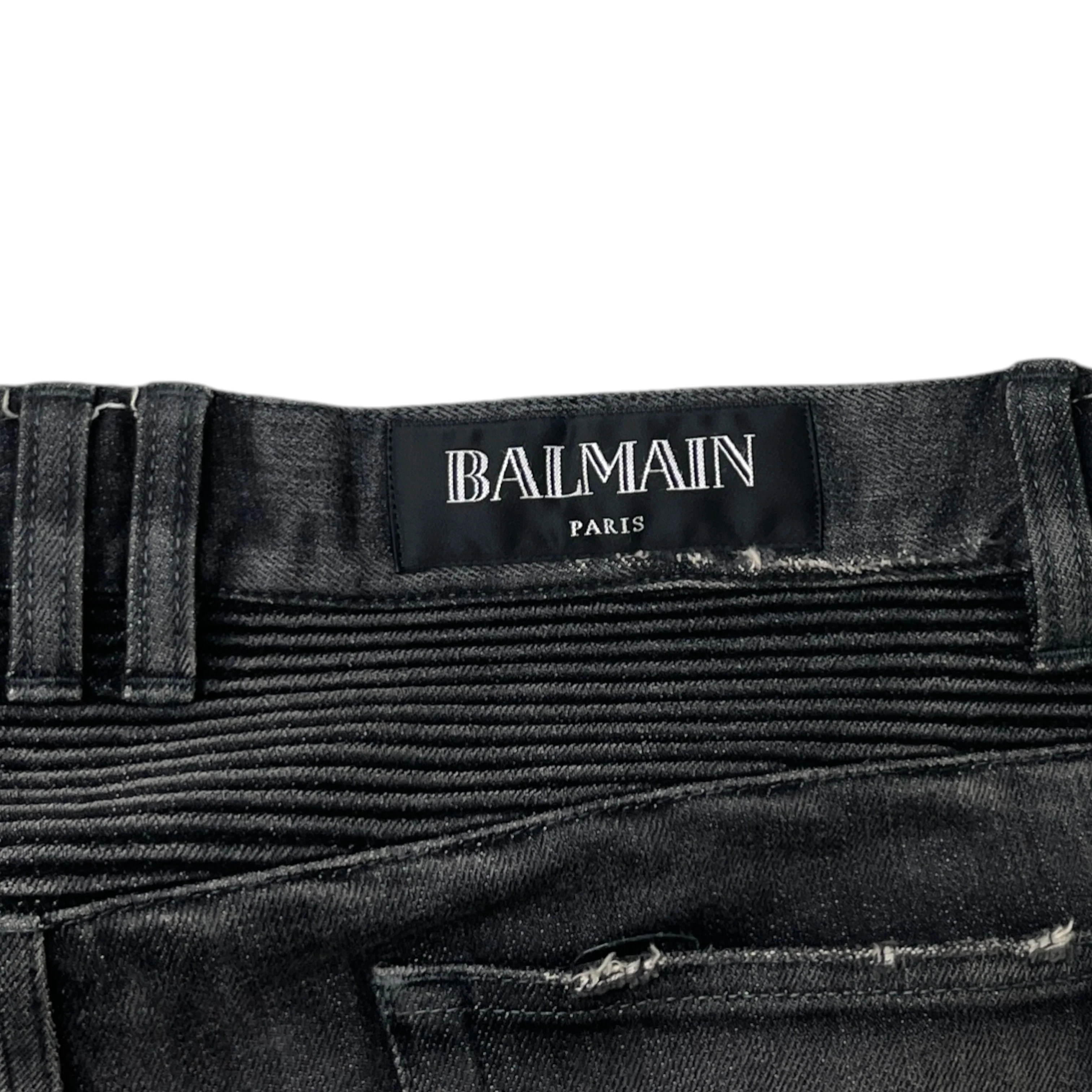 Men's Biker Jeans Black Size Waist 32" - Image 6