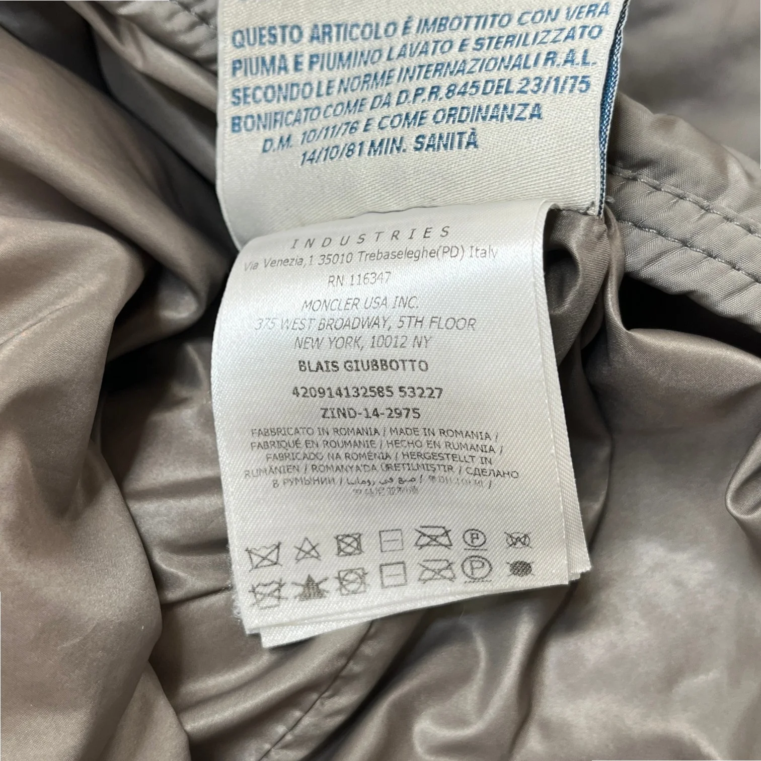 Men's Blais Down Jacket Grey Size 4 / XL - Image 9