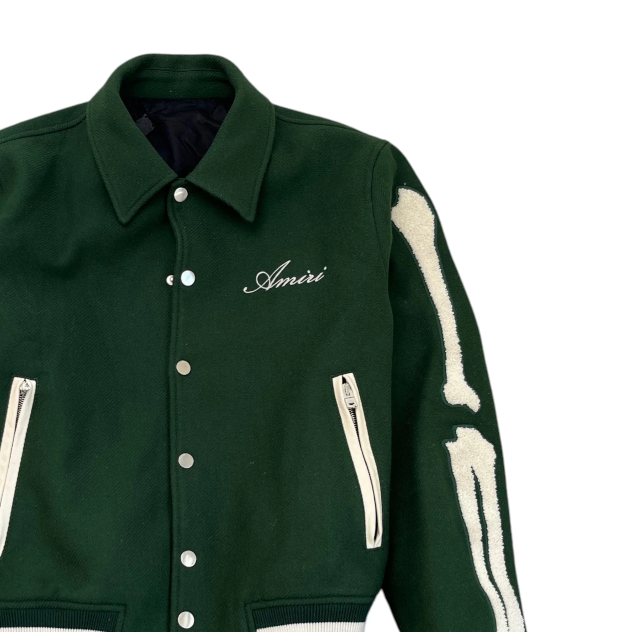 Men's Bones Wool Bomber Jacket Green Size IT 48 / M - Image 3