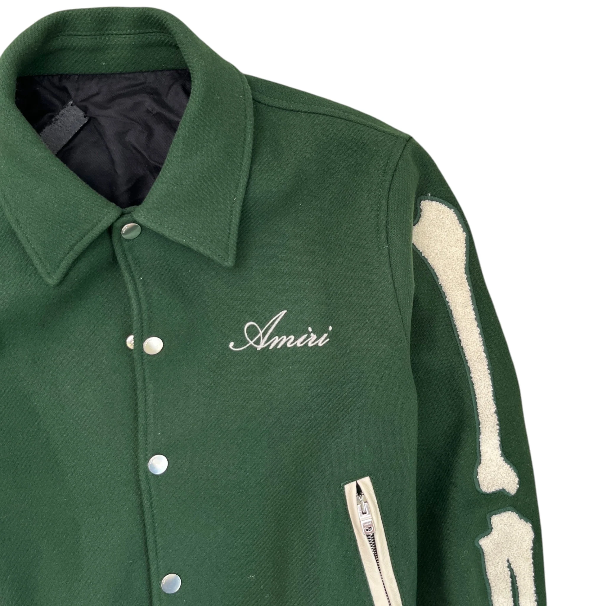 Men's Bones Wool Bomber Jacket Green Size IT 48 / M - Image 5