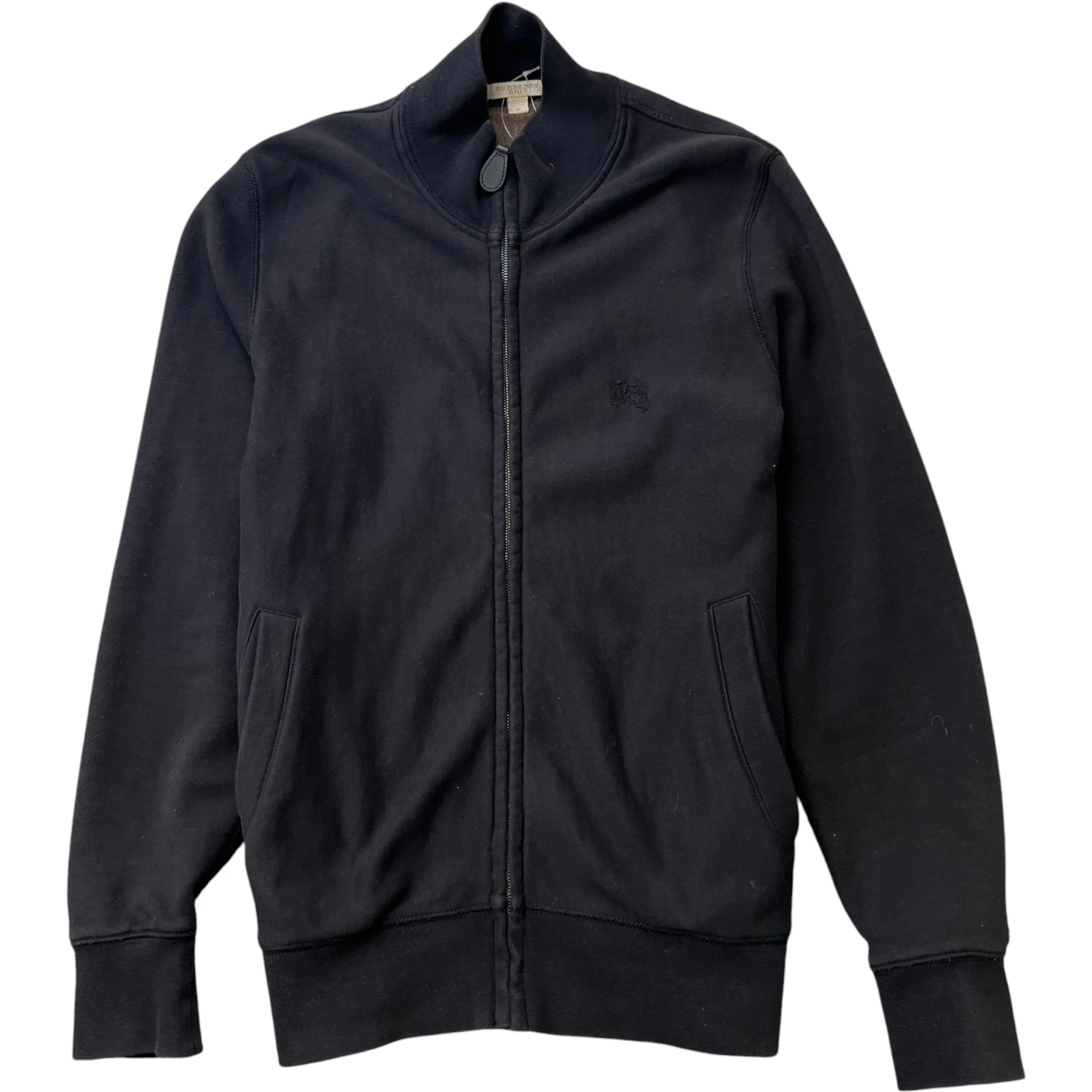 Men's Brit Check Full Zip Sweatshirt Black Size M