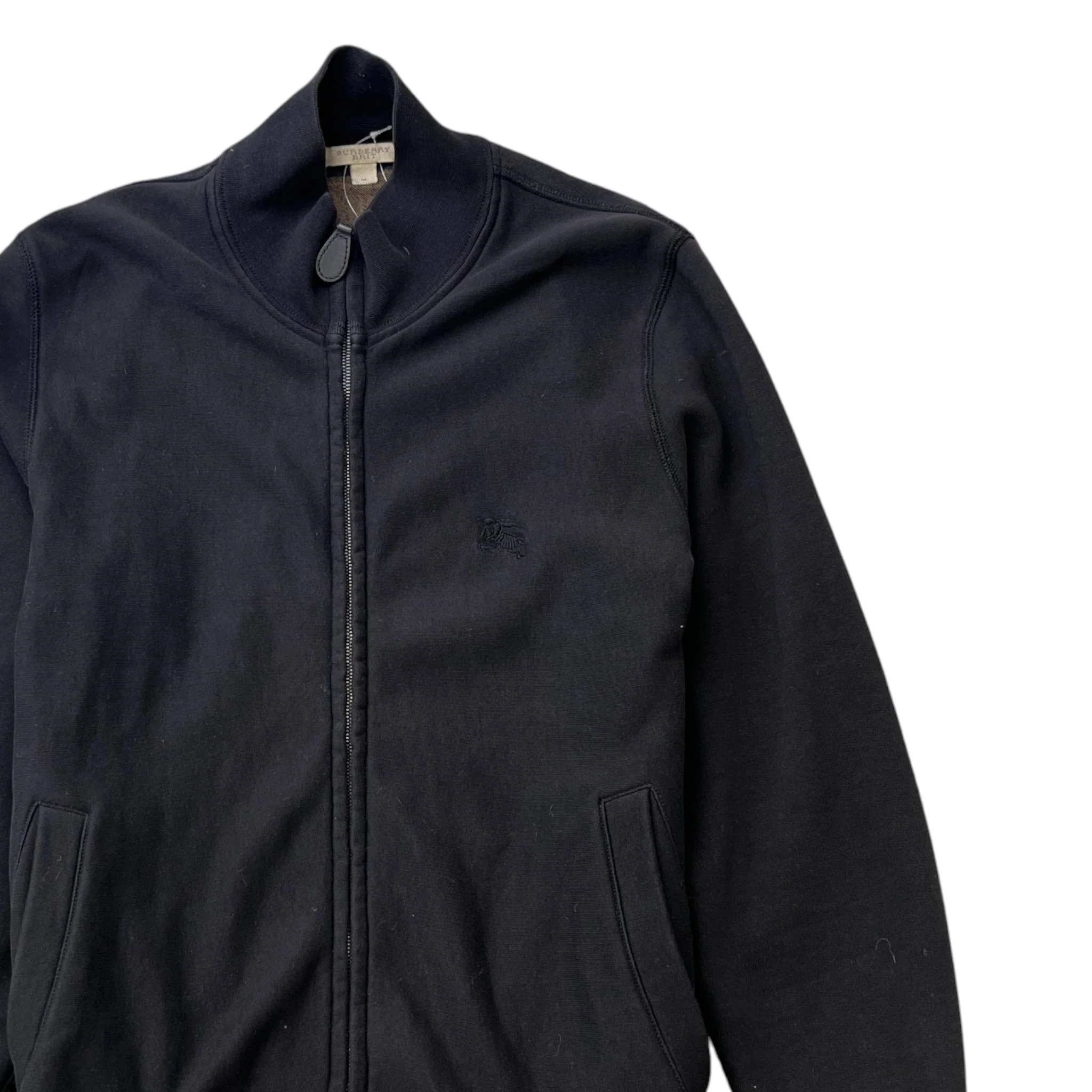Men's Brit Check Full Zip Sweatshirt Black Size M - Image 3