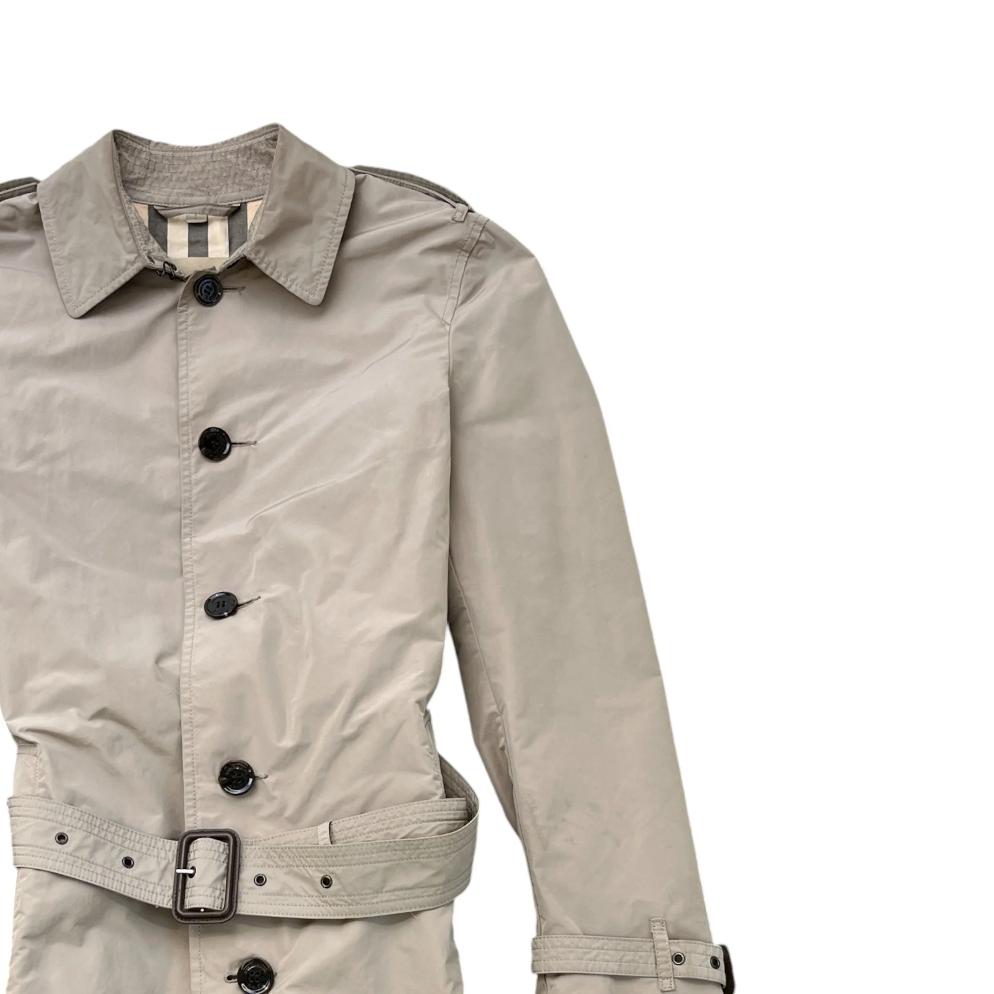 Men's Brit Trench Jacket Beige Size S - Image 3