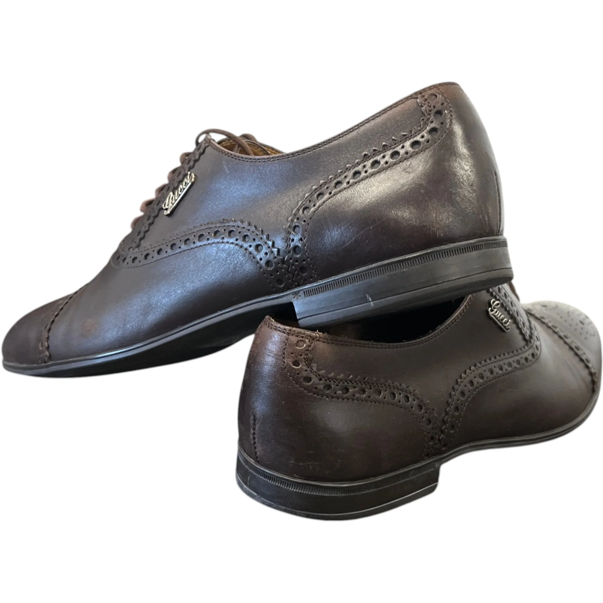Men's Brogue Oxford Loafers Brown Size EU 40.5 / UK 6.5 - Image 10