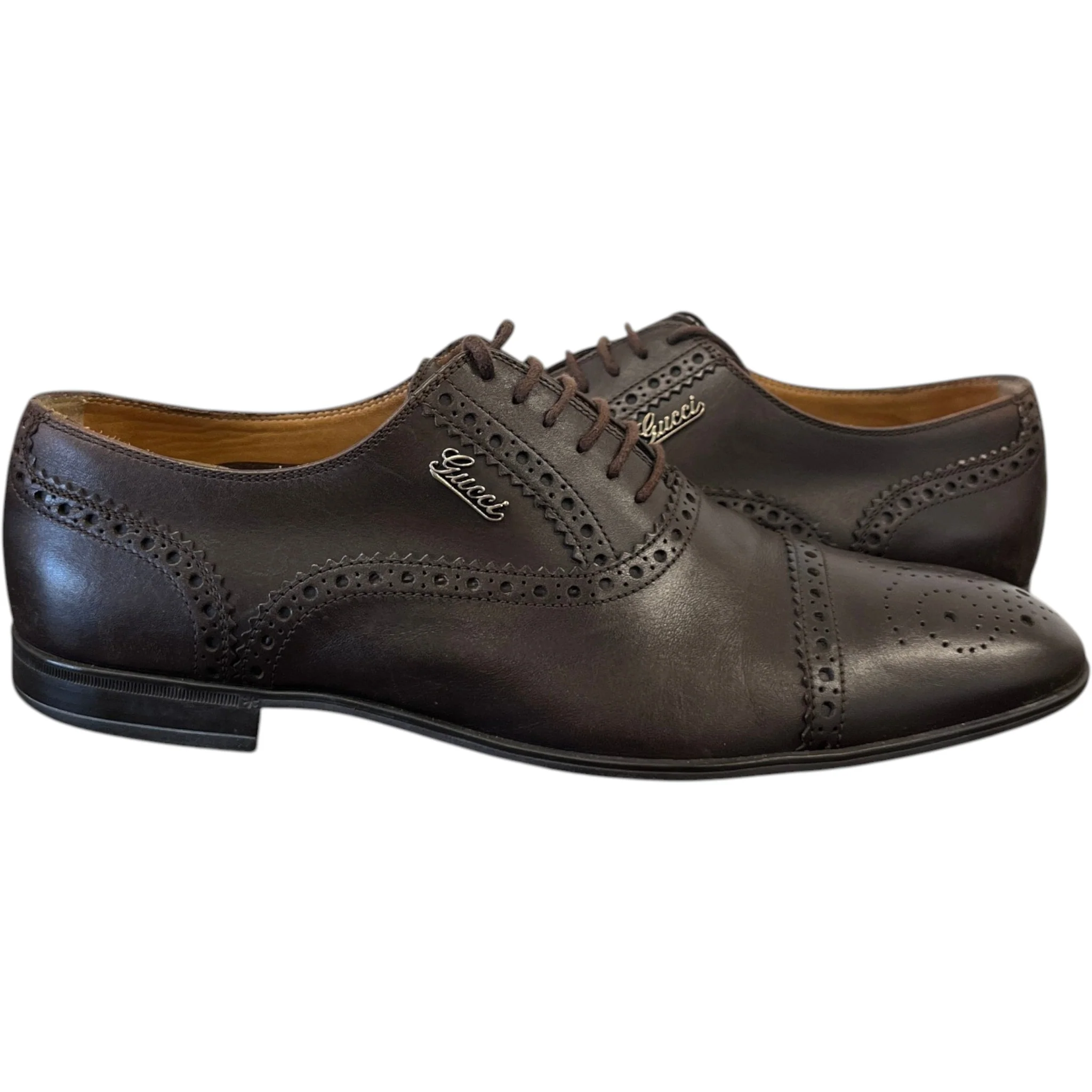 Men's Brogue Oxford Loafers Brown Size EU 40.5 / UK 6.5 - Image 3