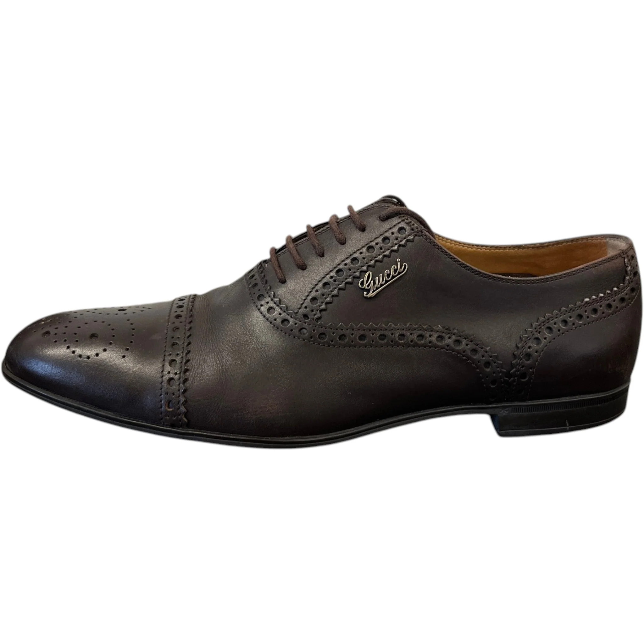 Men's Brogue Oxford Loafers Brown Size EU 40.5 / UK 6.5 - Image 5