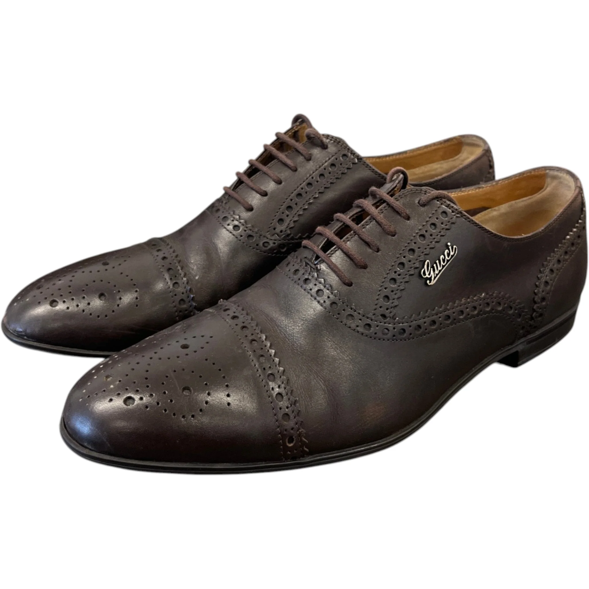 Men's Brogue Oxford Loafers Brown Size EU 40.5 / UK 6.5 - Image 9