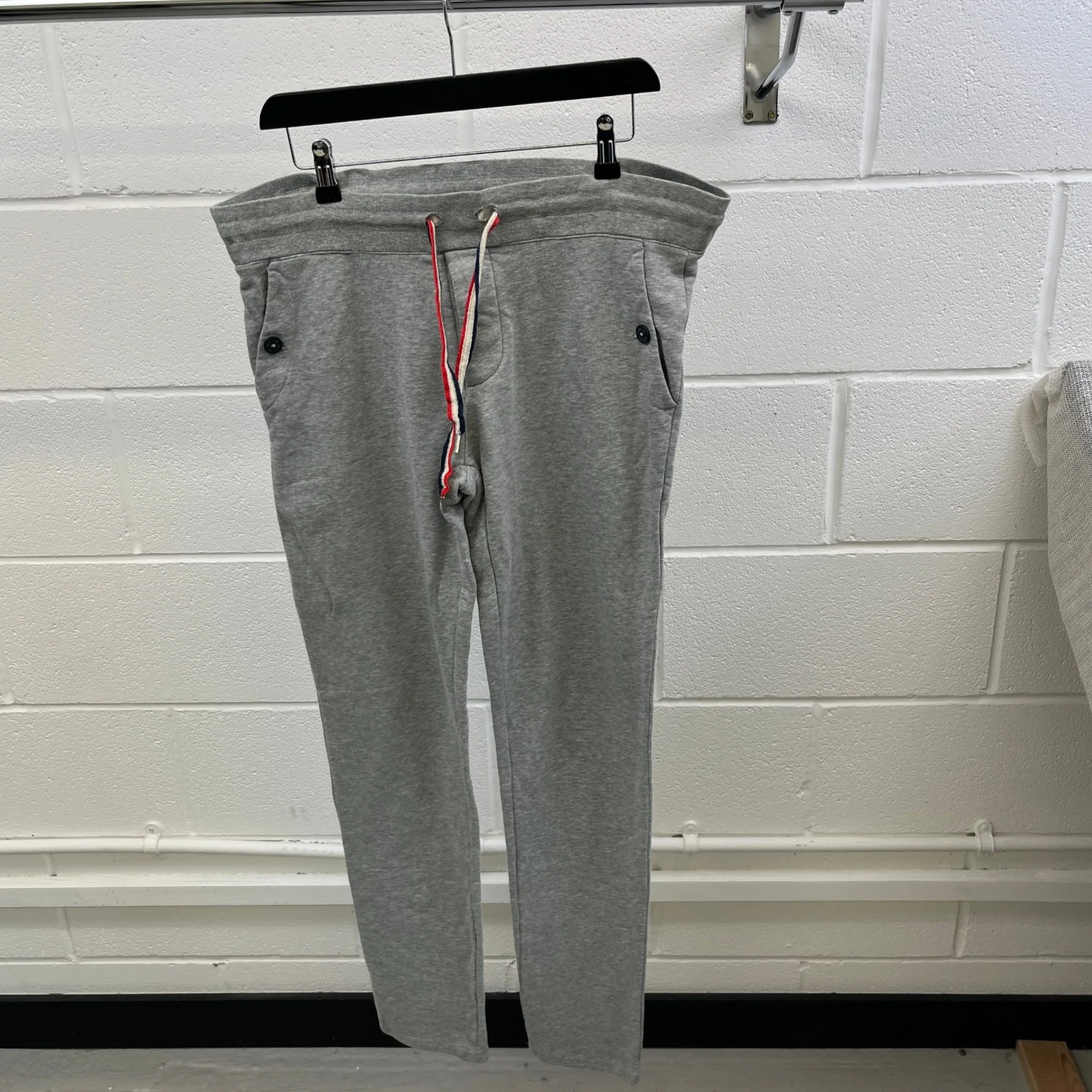 Men's Button Logo Joggers Grey Size M - Image 8