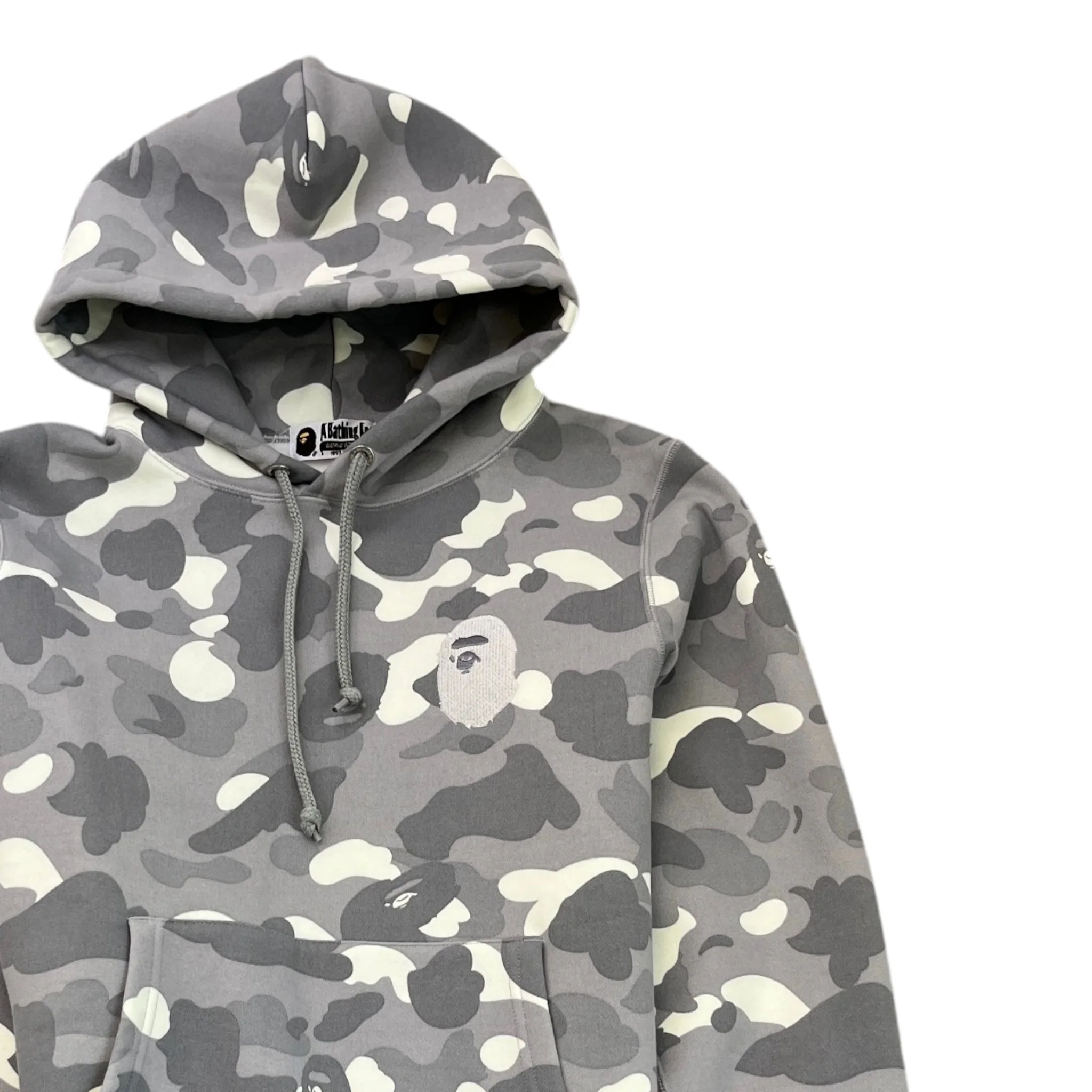 Men's Camo Ape Hoodie Grey Size S - Image 3