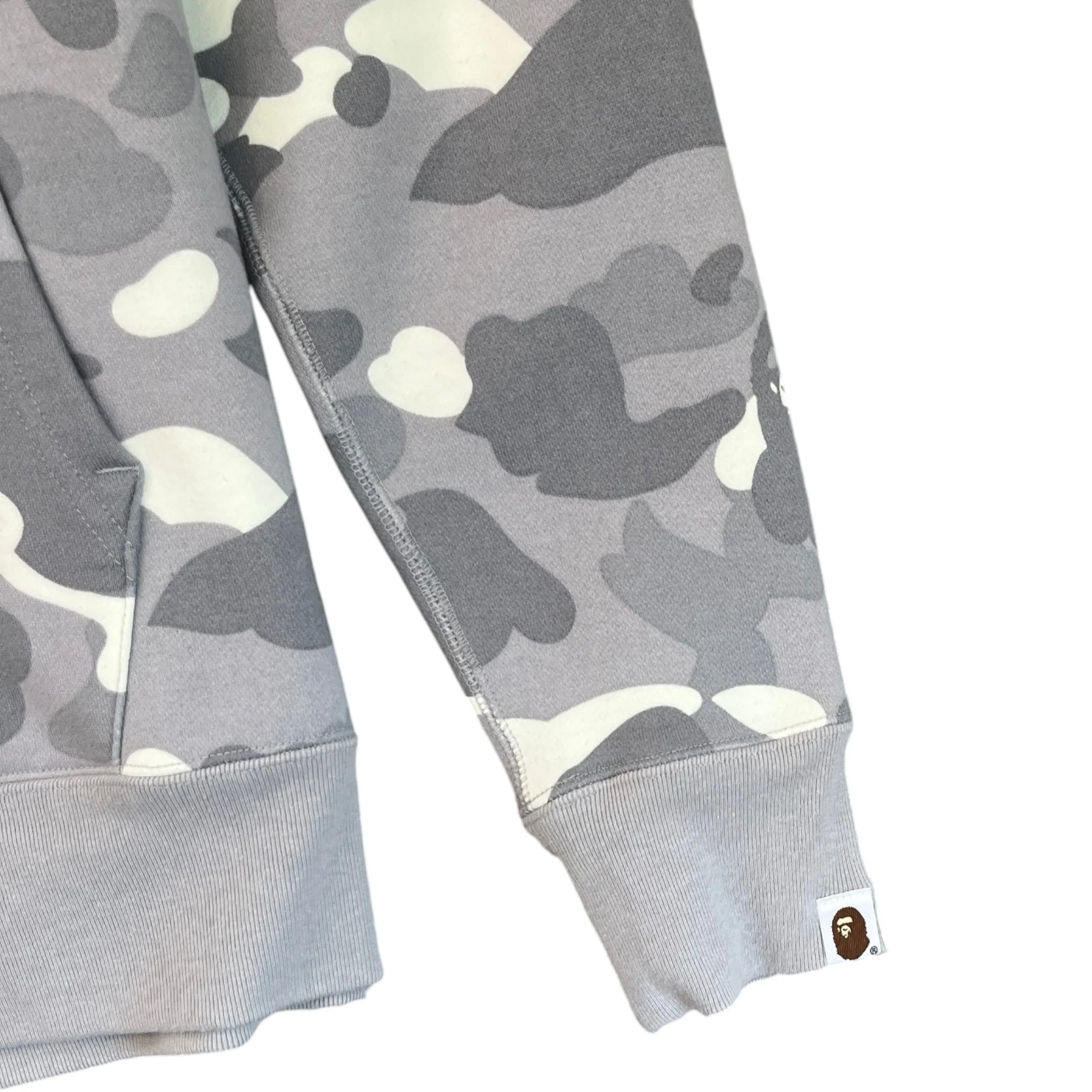 Men's Camo Ape Hoodie Grey Size S - Image 5
