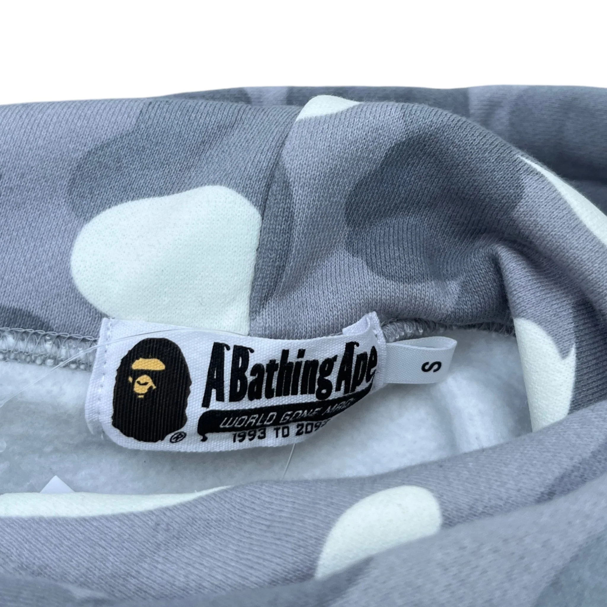 Men's Camo Ape Hoodie Grey Size S - Image 8