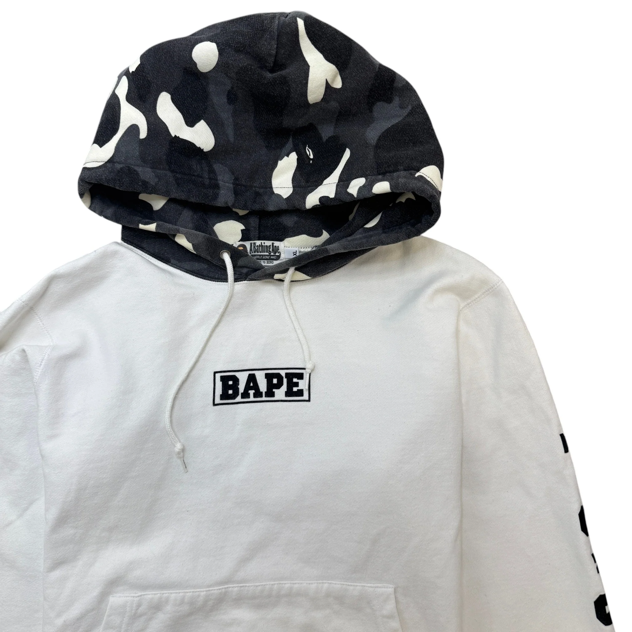 Men's Camo Print Hoodie White Size XL - Image 3