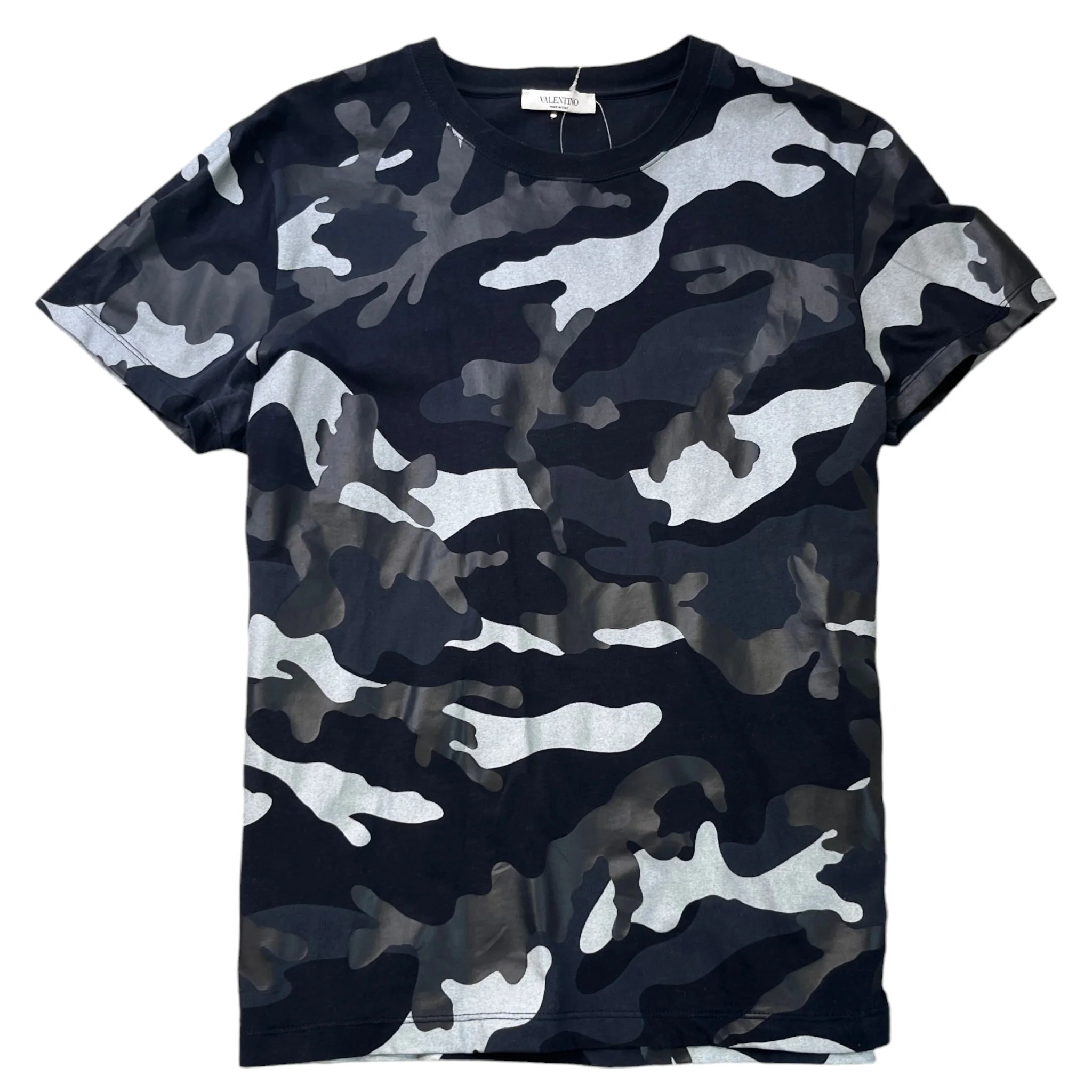 Men's Camo Print T-Shirt Black Size S