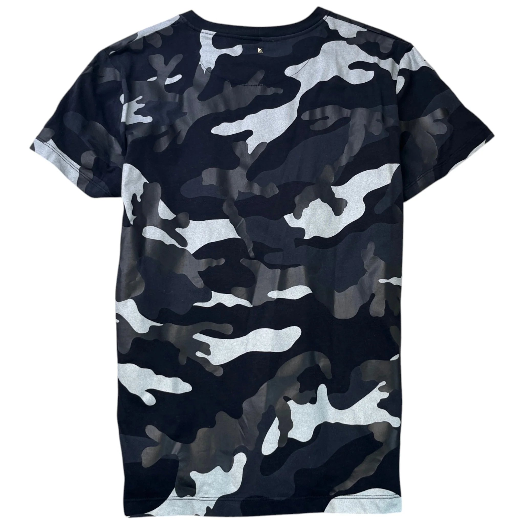 Men's Camo Print T-Shirt Black Size S - Image 2