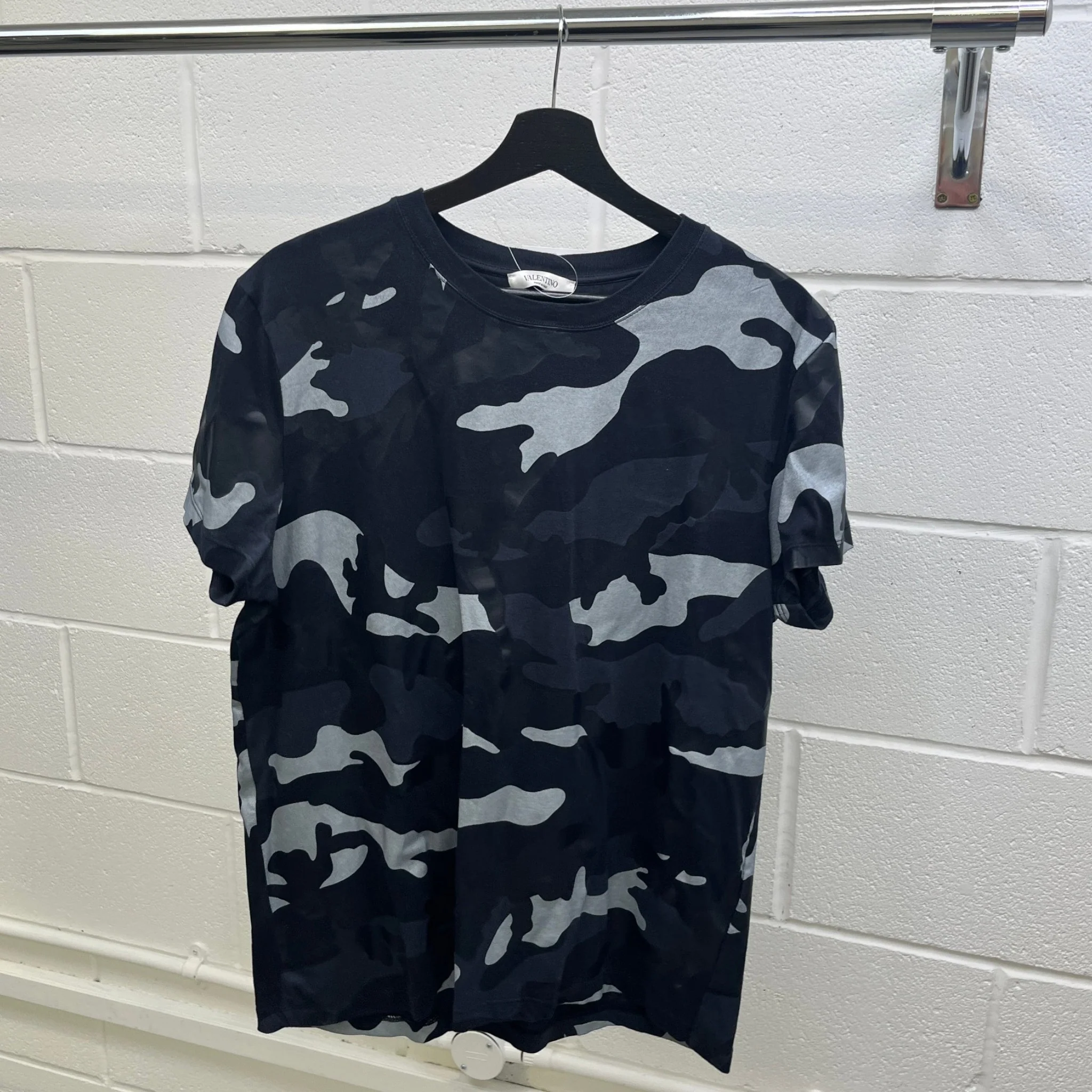 Men's Camo Print T-Shirt Black Size S - Image 8