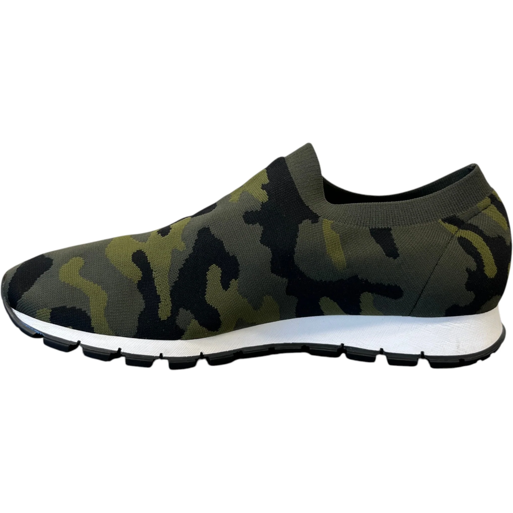 Men's Camouflage Print Knit Slip On Low Trainers Green Size EU 42 / UK 8 - Image 2