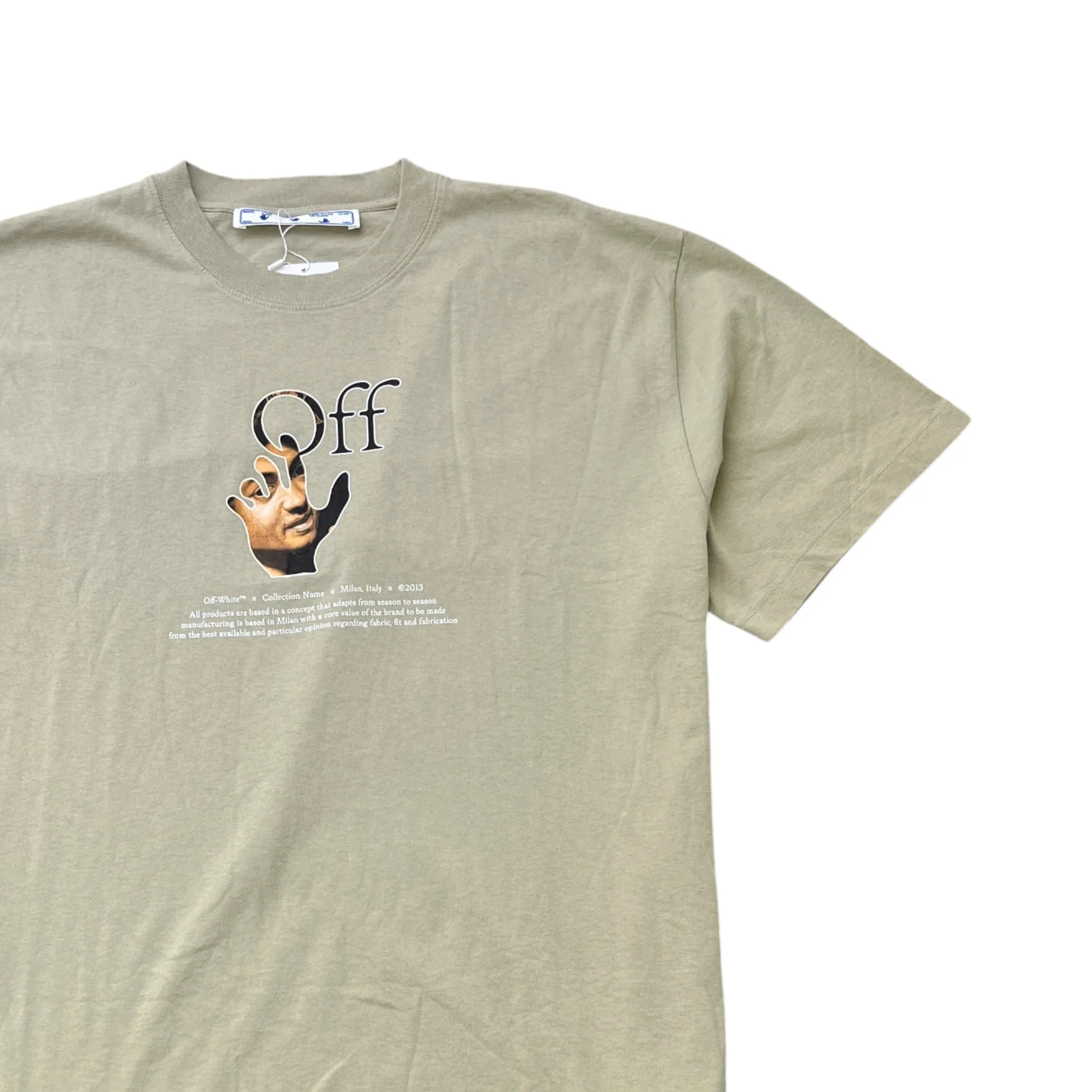 Men's Caravaggio Hand Graphic T-Shirt Beige Size M - Image 3