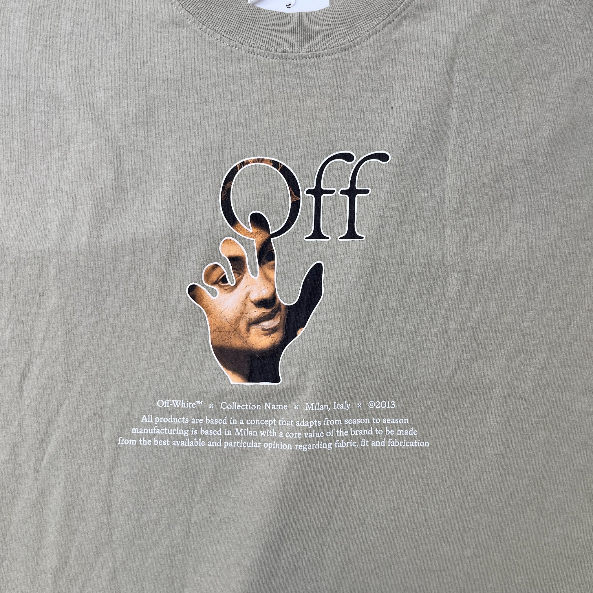 Men's Caravaggio Hand Graphic T-Shirt Beige Size M - Image 5