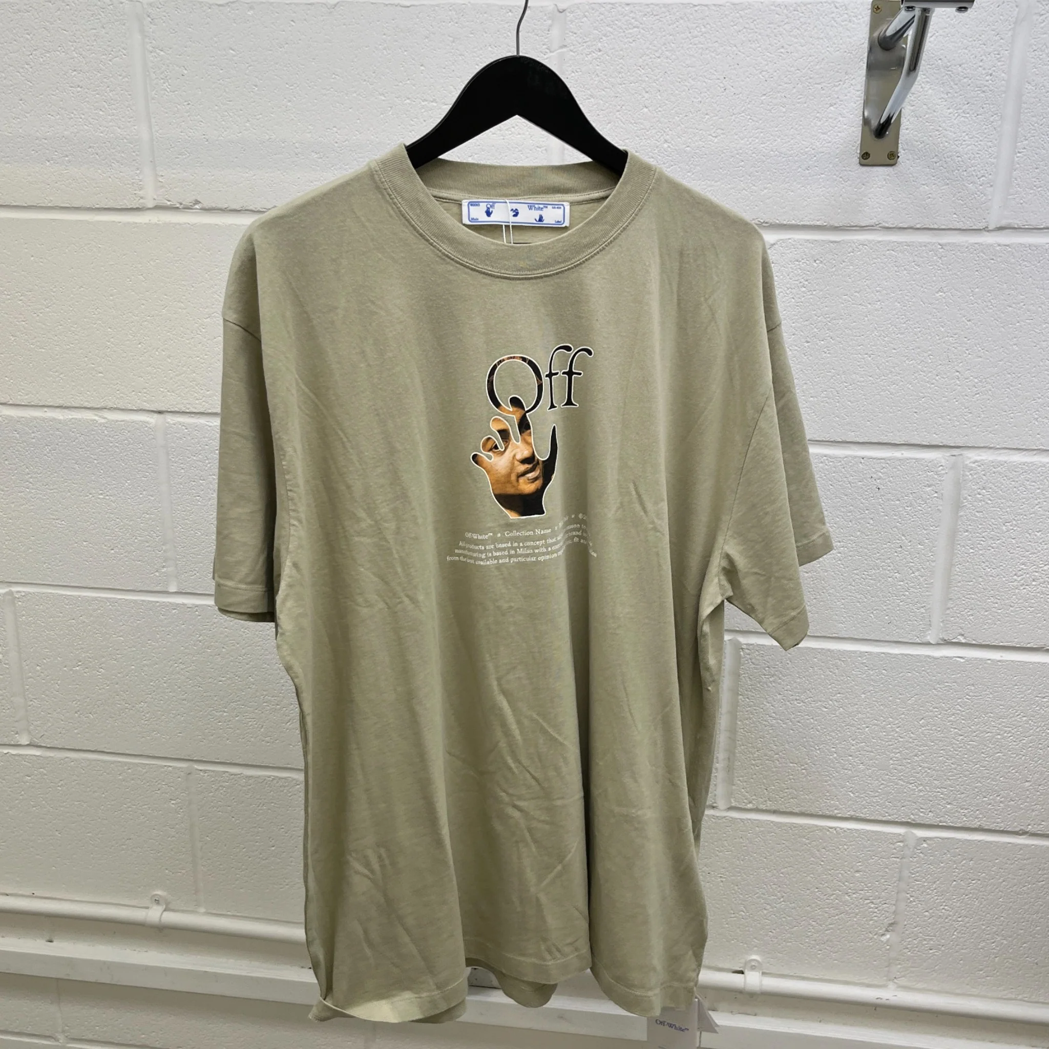 Men's Caravaggio Hand Graphic T-Shirt Beige Size M - Image 9