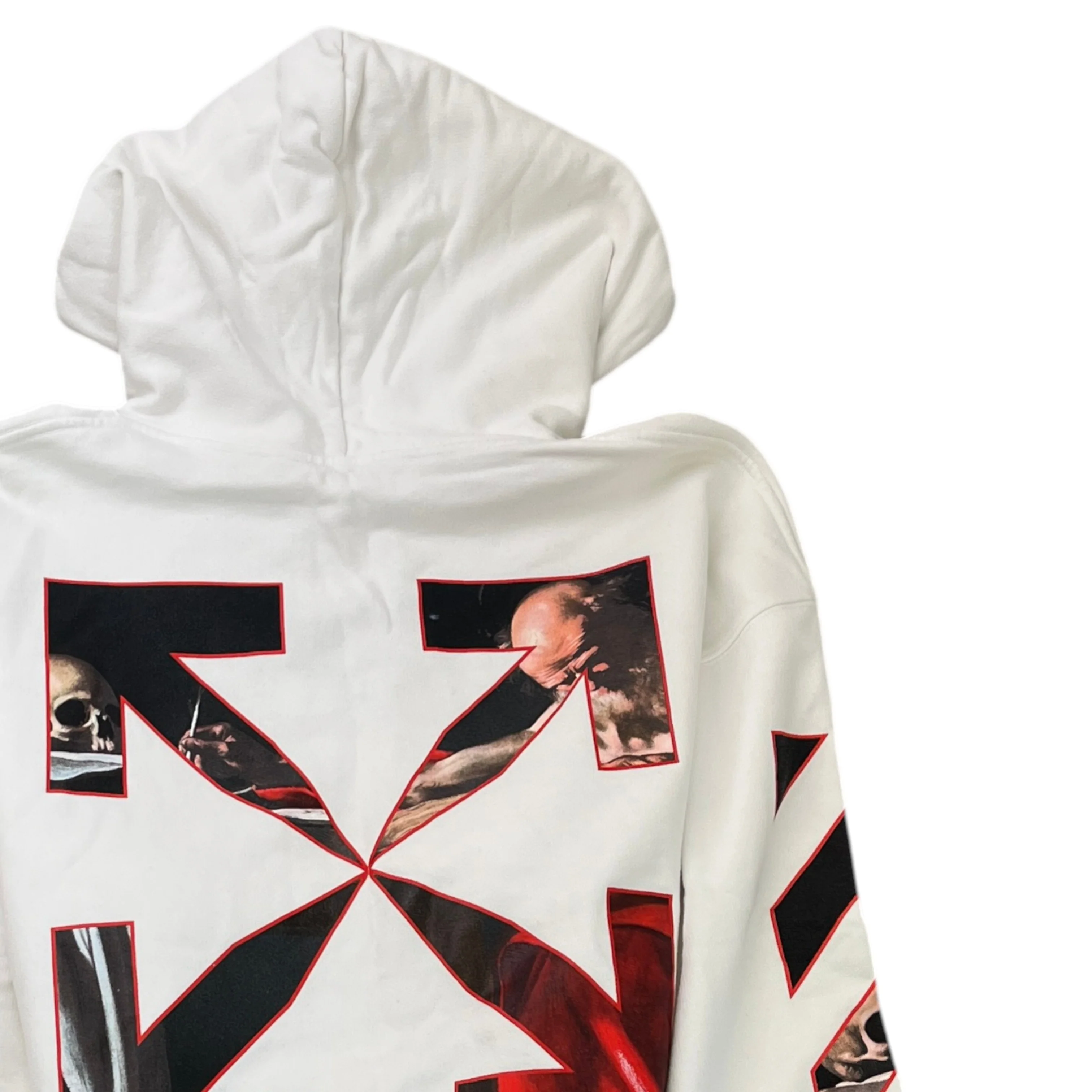 Men's Caravaggio Print Hoodie White Size S - Image 4