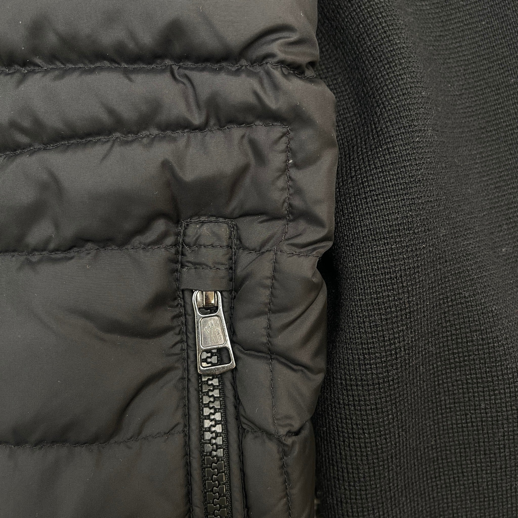 Men's Cardigan Tricot Down Jacket Black Size XXL - Image 9