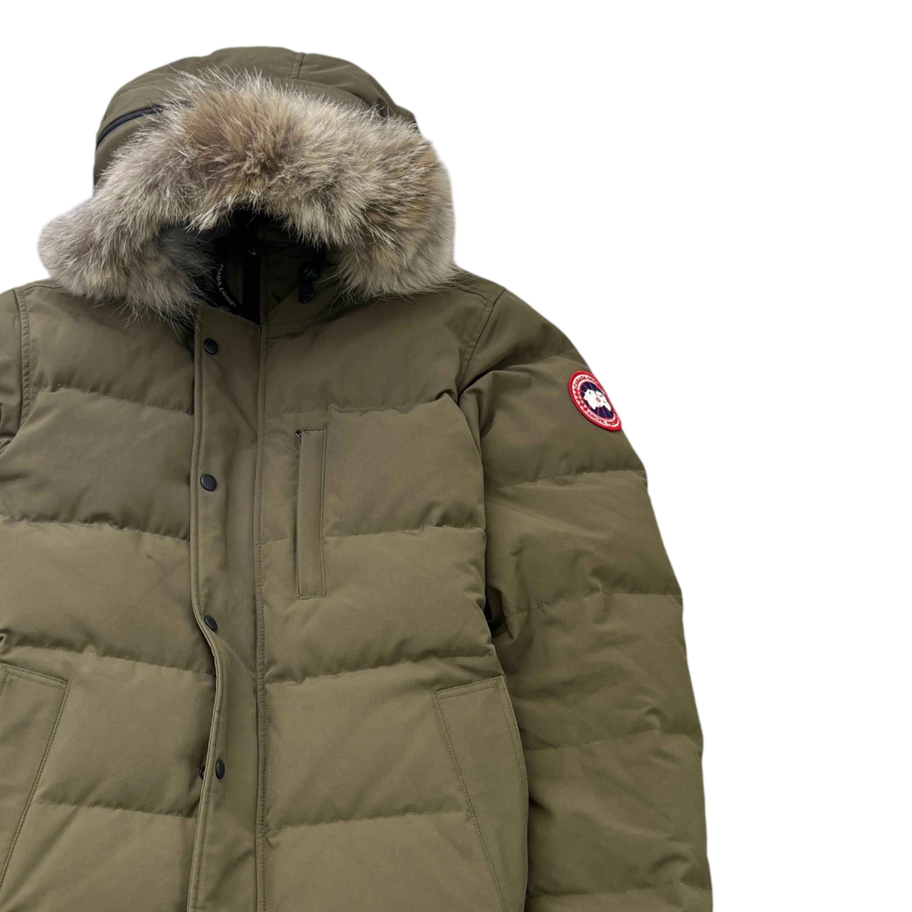 Men's Carson Parka Down Jacket Khaki Size L - Image 3