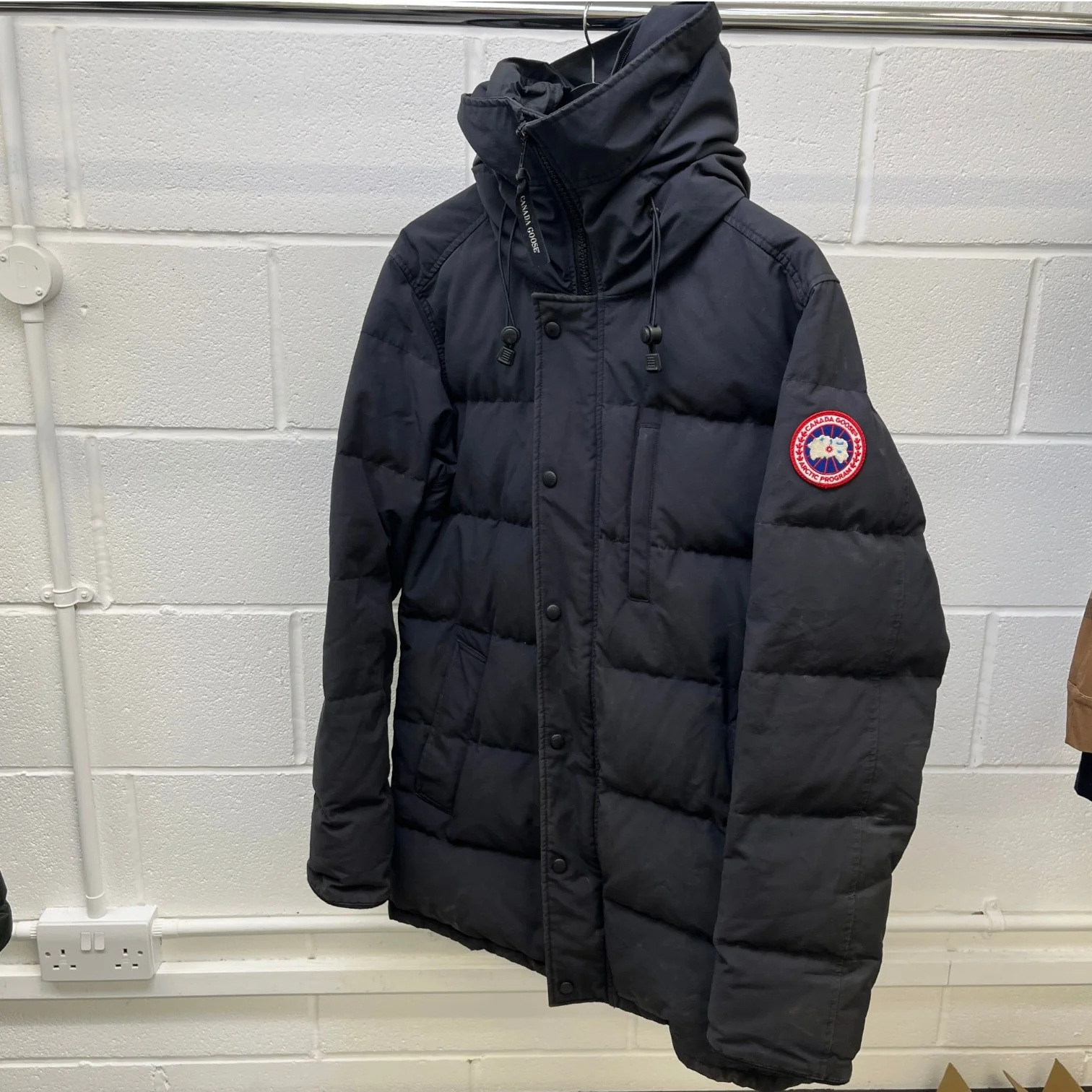 Men's Carson Parka Down Jacket Navy Size L - Image 8