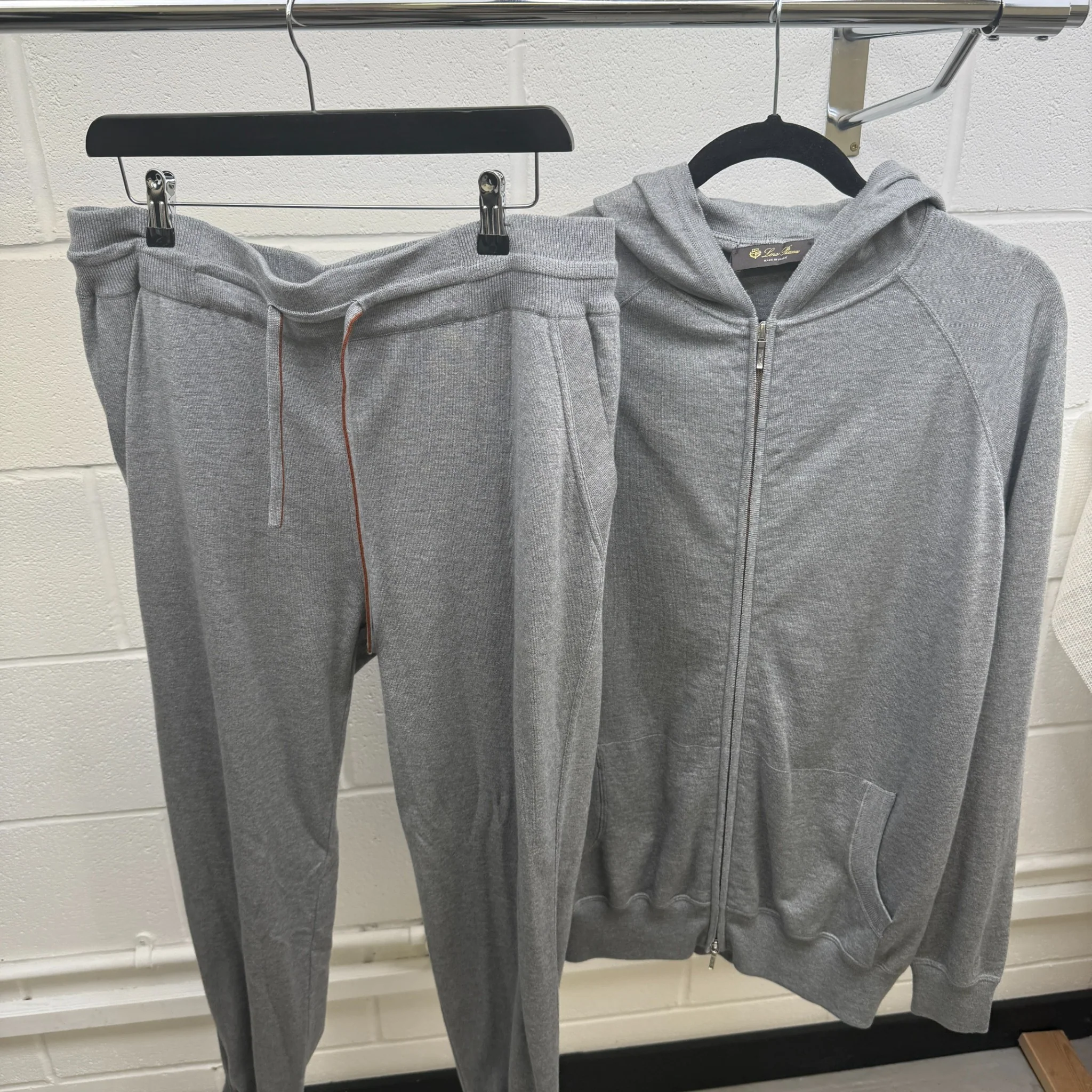 Men's Cashmere Full Tracksuit Grey Size XXL - Image 12