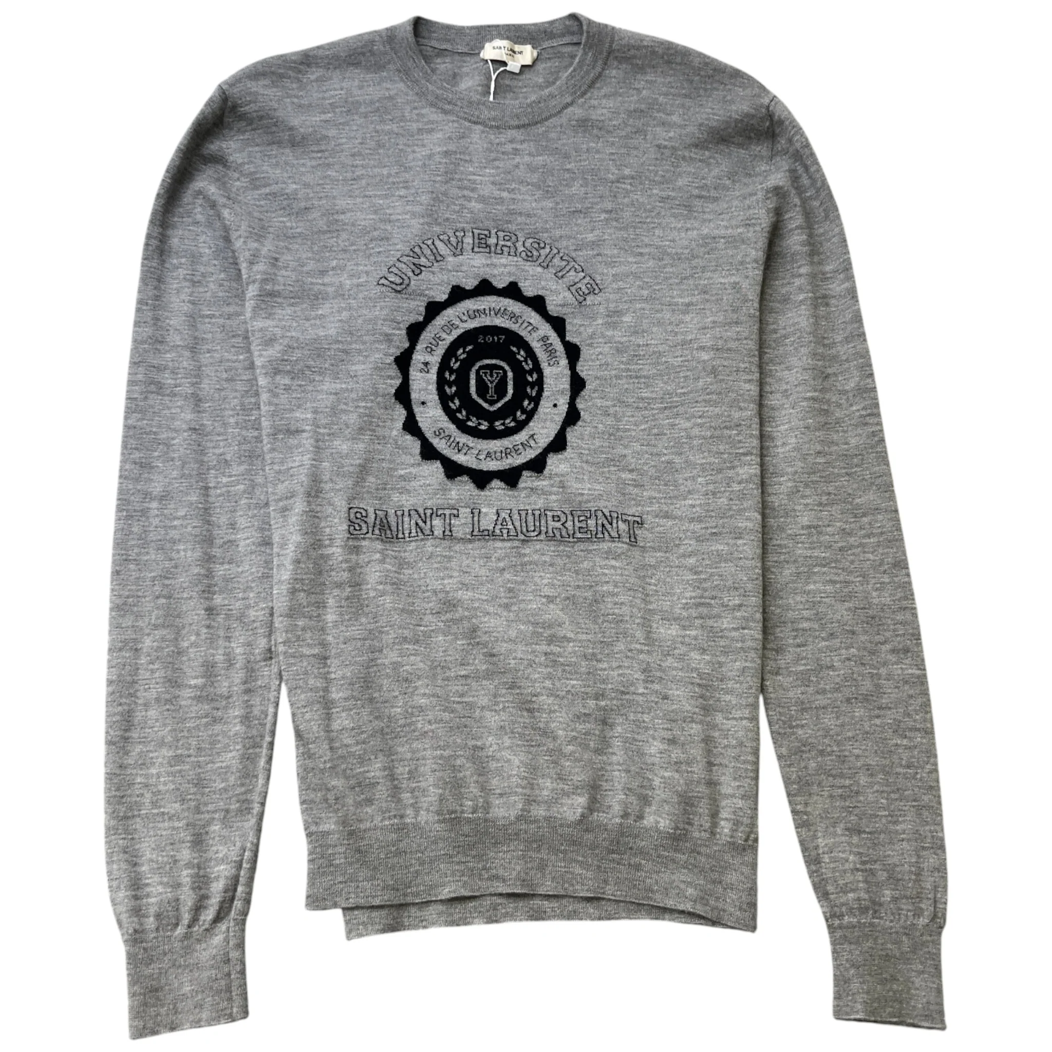 Men's Cashmere University Jumper Grey Size M