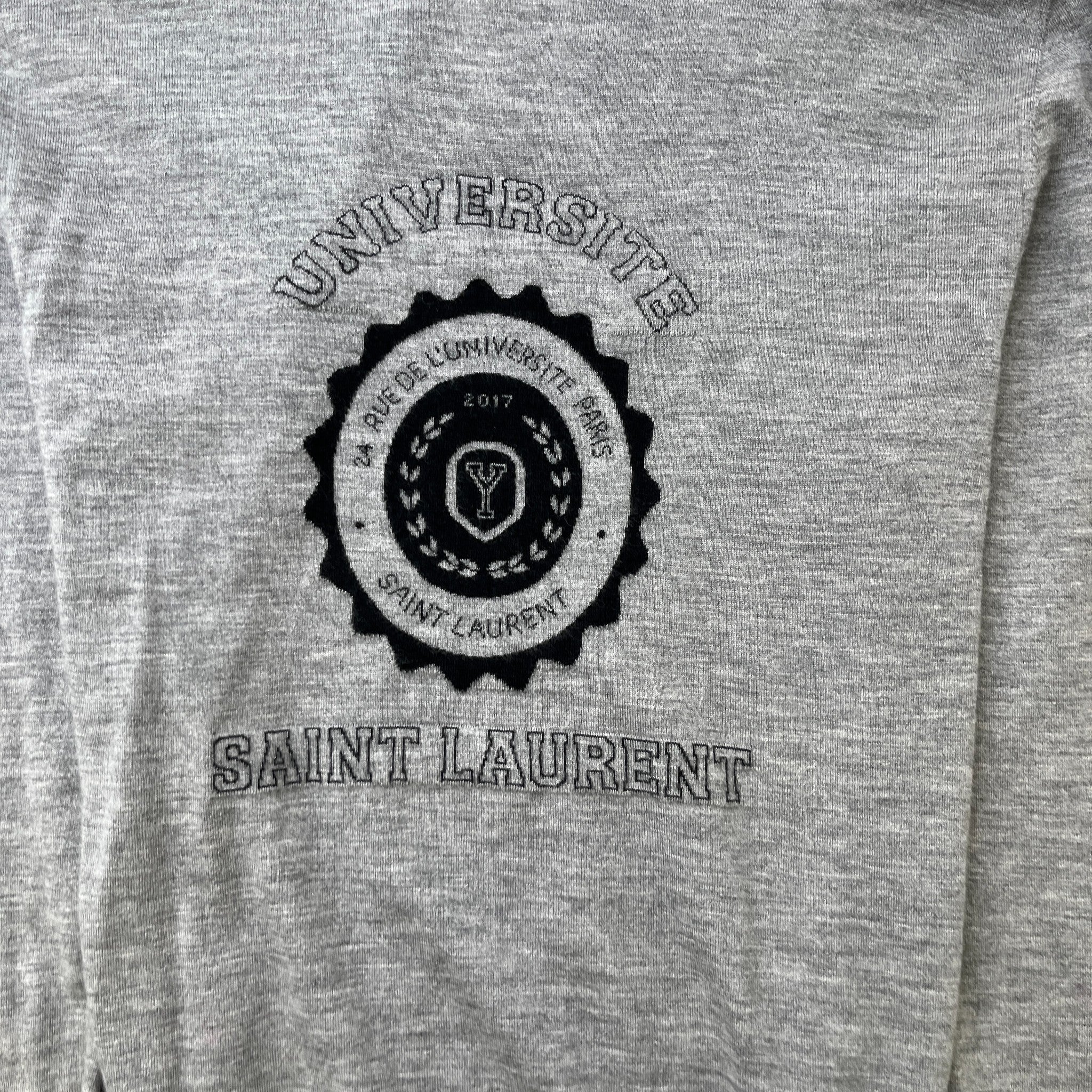 Men's Cashmere University Jumper Grey Size M - Image 4
