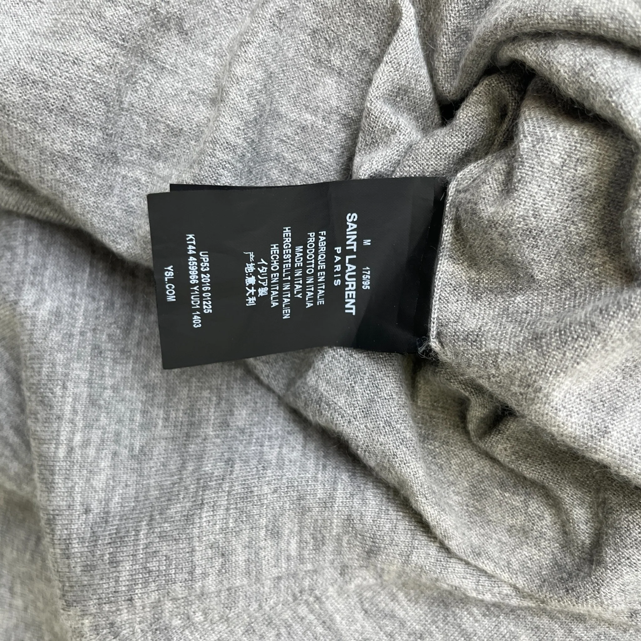 Men's Cashmere University Jumper Grey Size M - Image 7