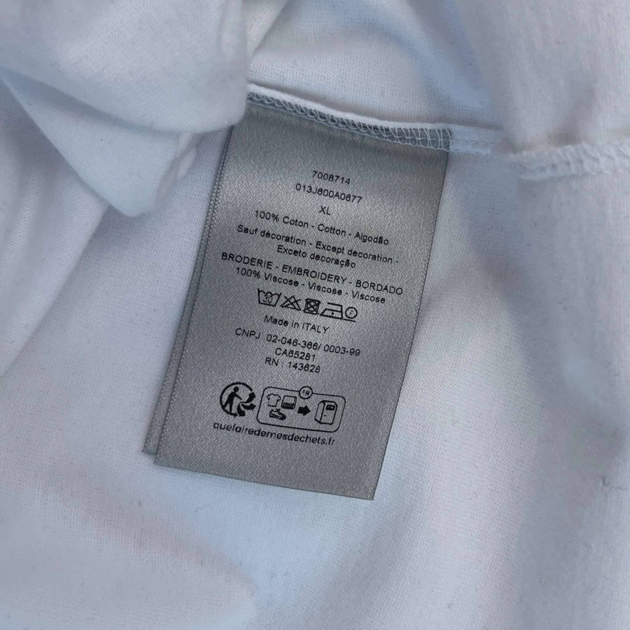 Men's Cd T-Shirt White Size XL - Image 8