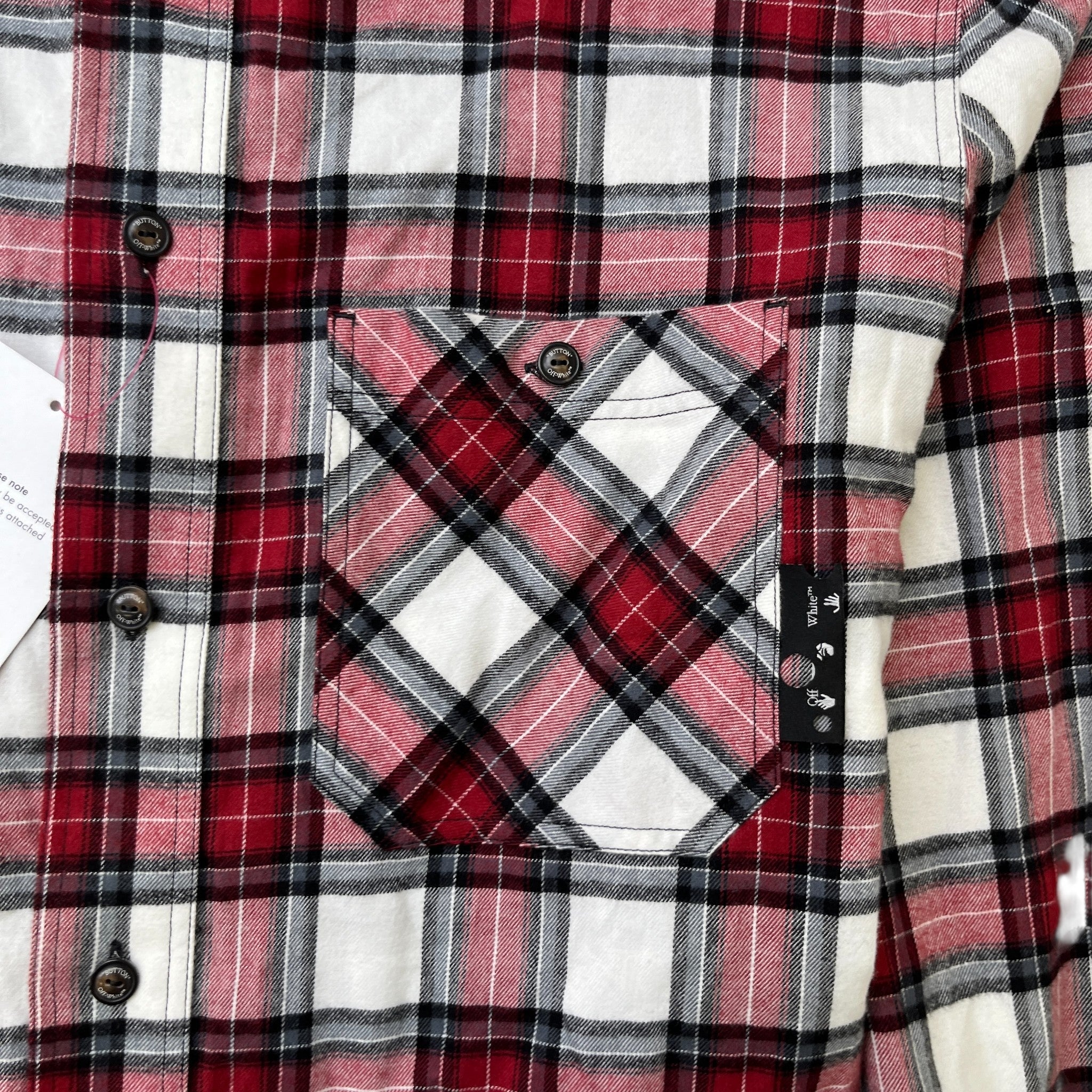Men's Check Arrow Flannel Long Sleeve Shirt Red Size M - Image 5