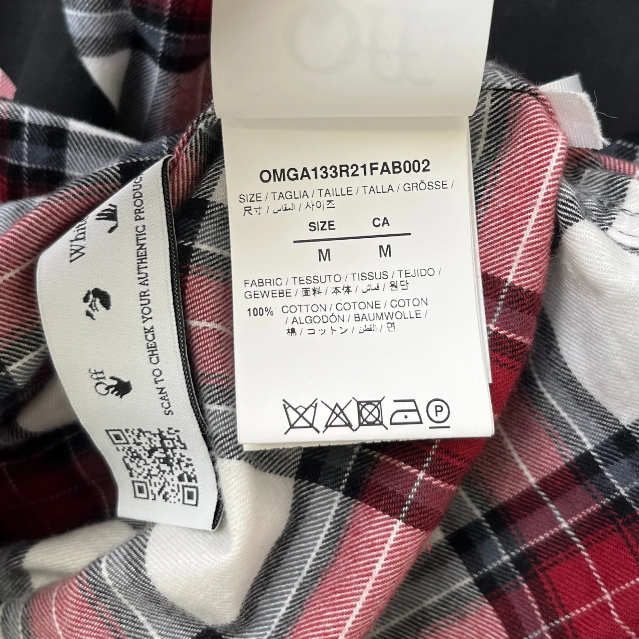 Men's Check Arrow Flannel Long Sleeve Shirt Red Size M - Image 7