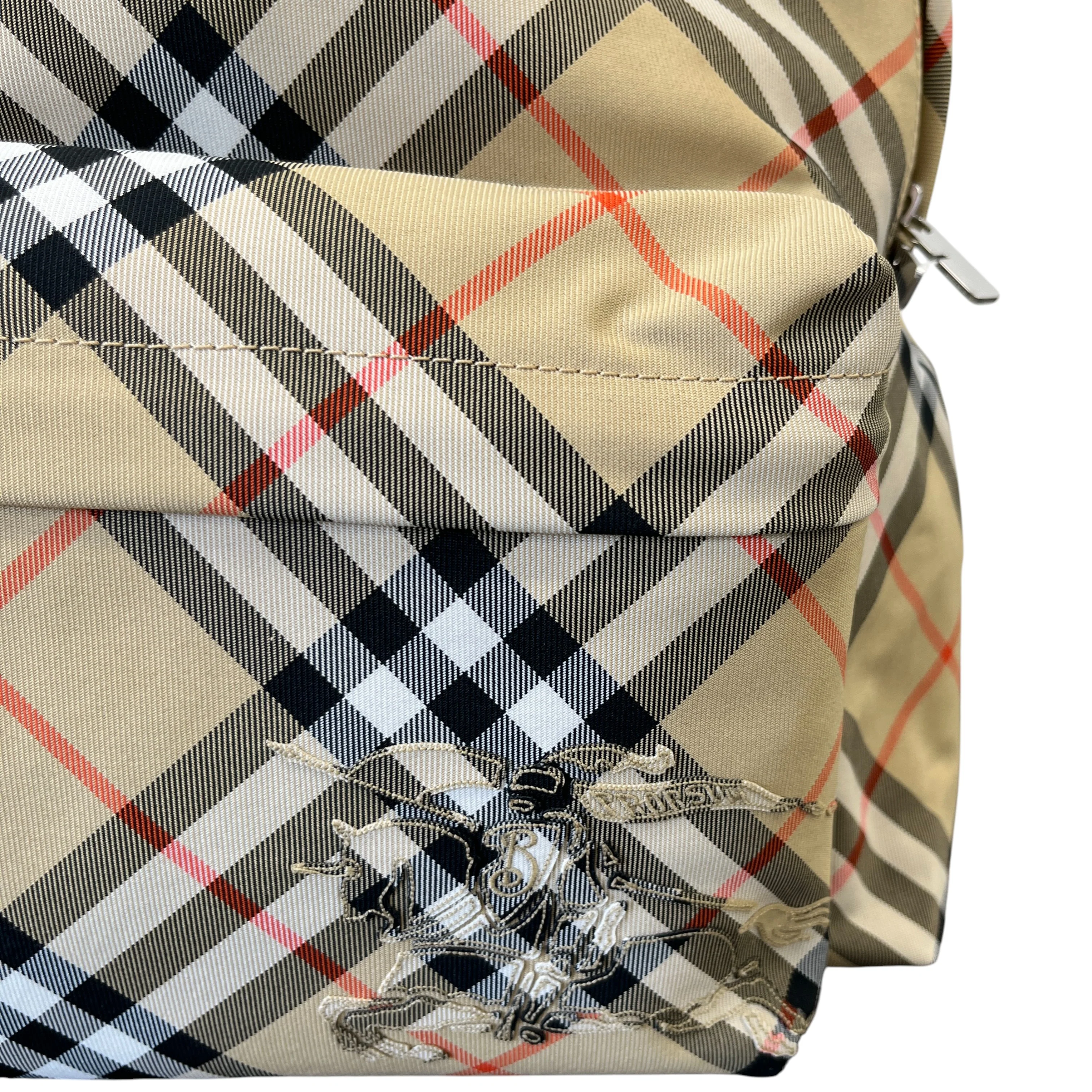 Men's Check Backpack Beige - Image 11