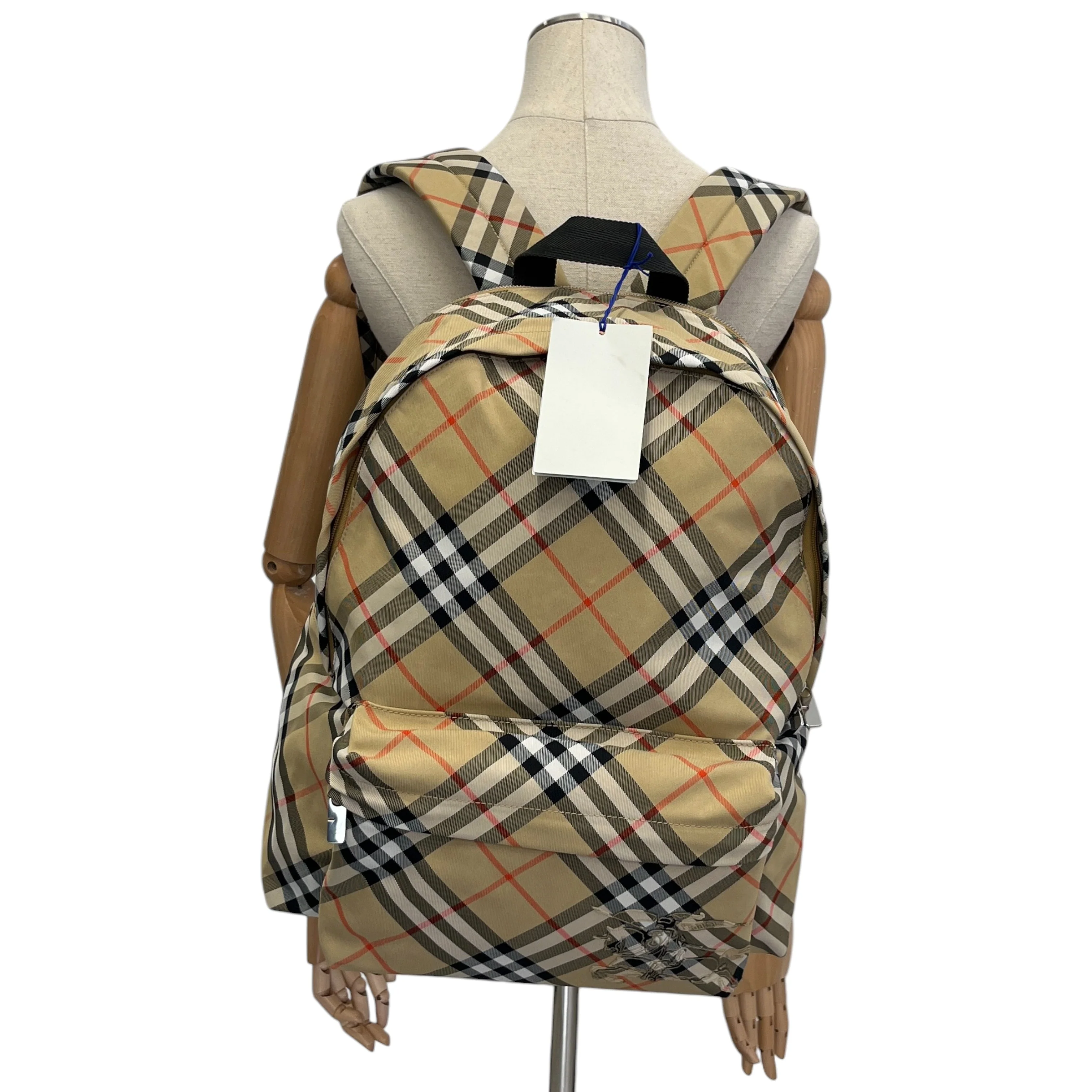 Men's Check Backpack Beige - Image 2