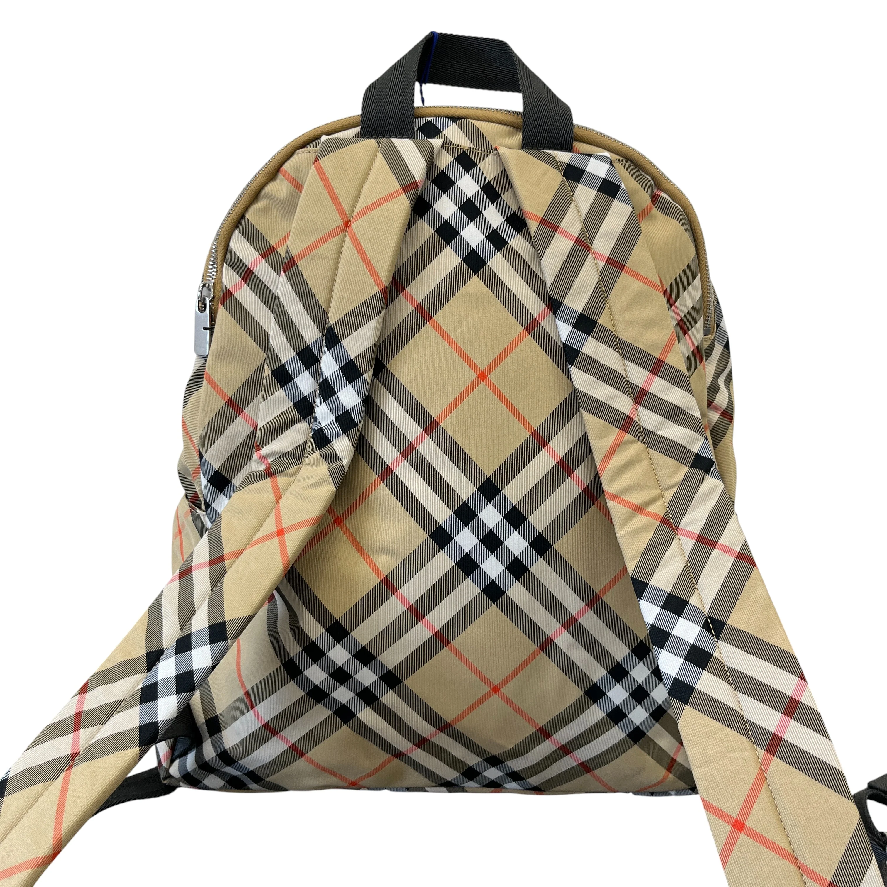 Men's Check Backpack Beige - Image 3