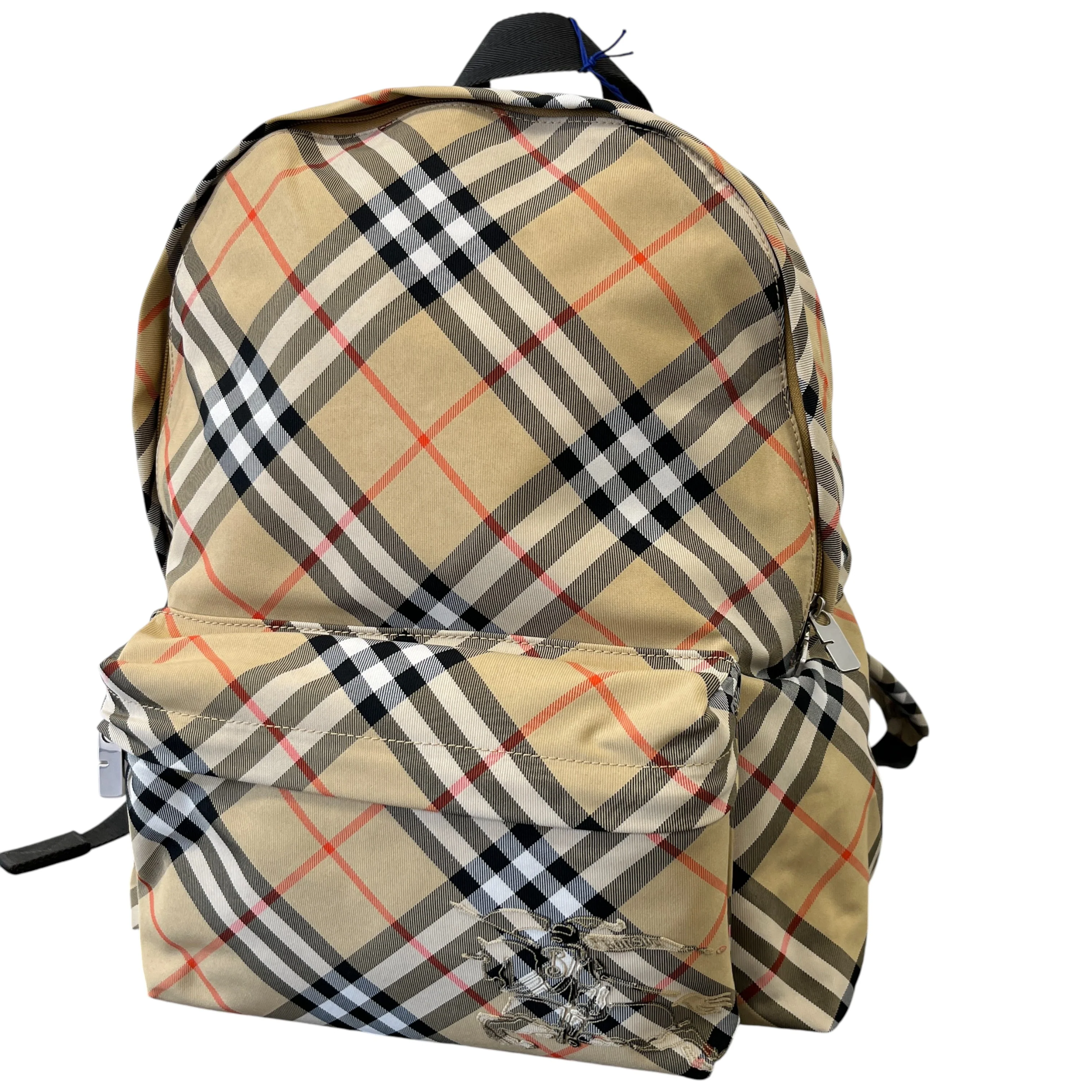 Men's Check Backpack Beige - Image 5
