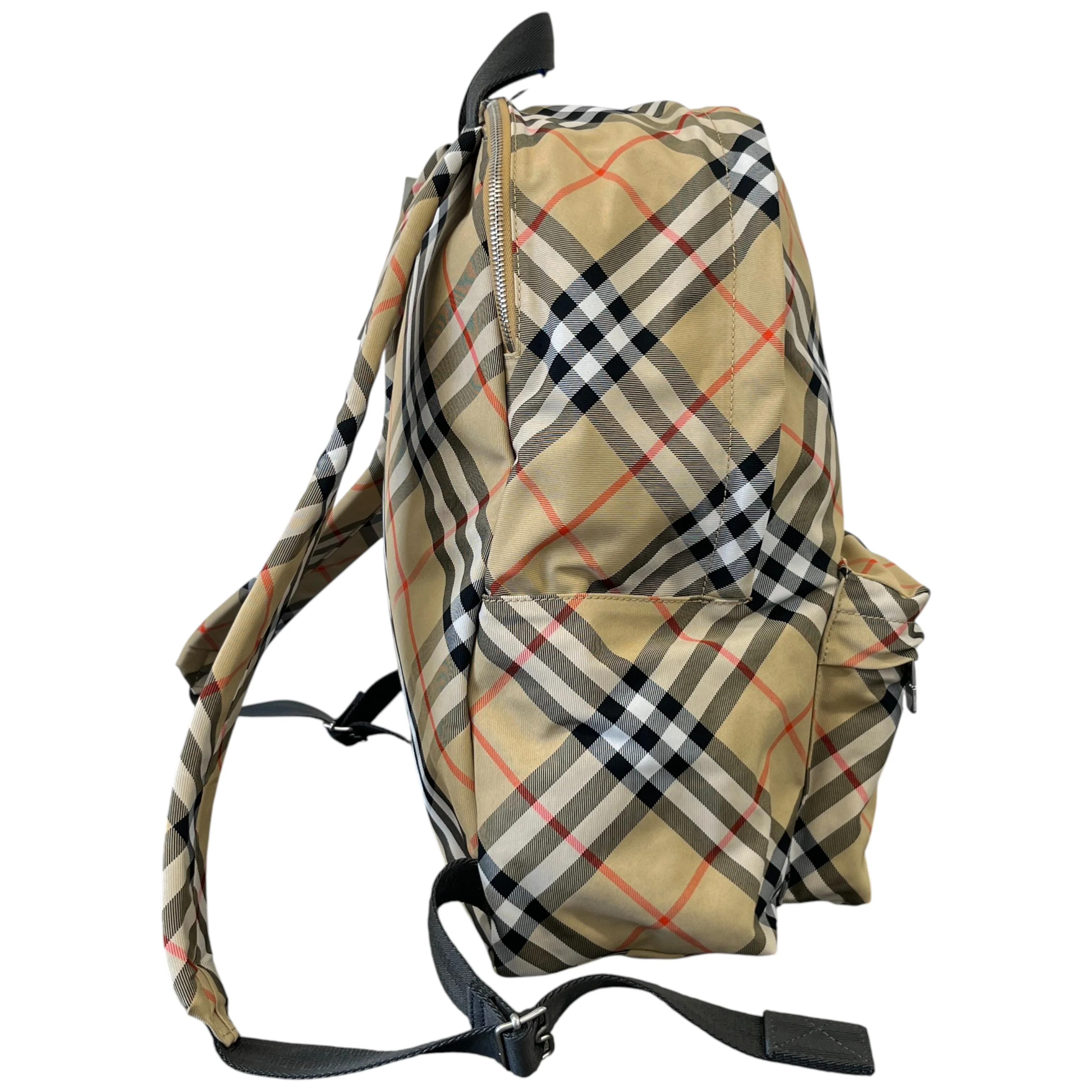 Men's Check Backpack Beige - Image 6
