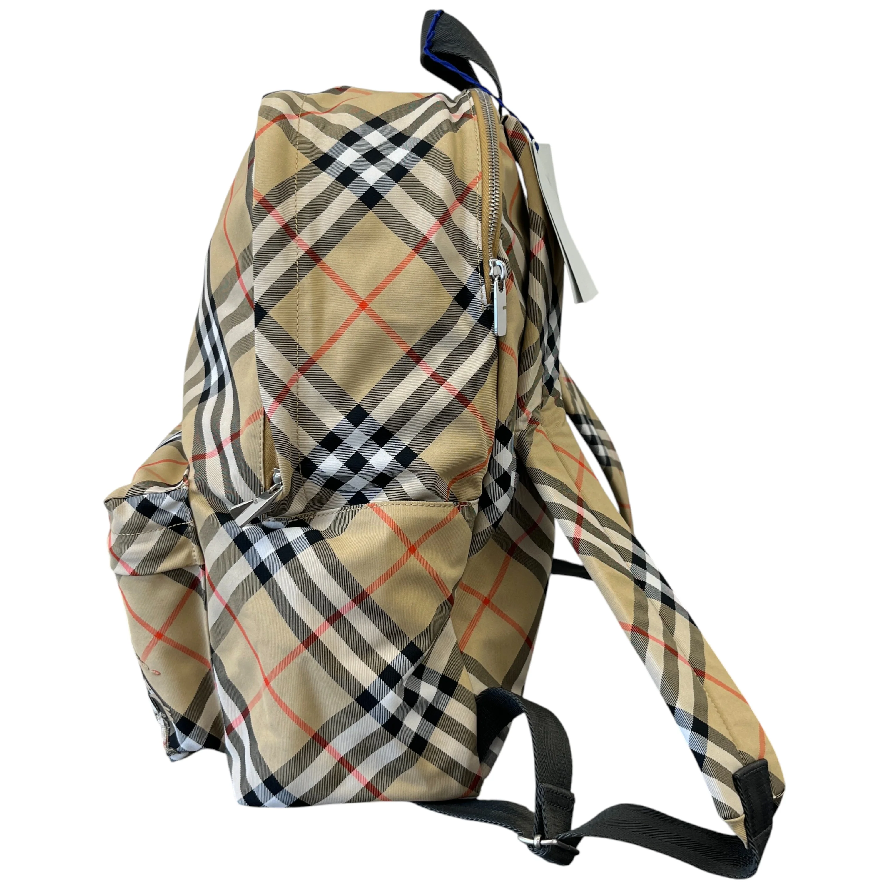 Men's Check Backpack Beige - Image 7