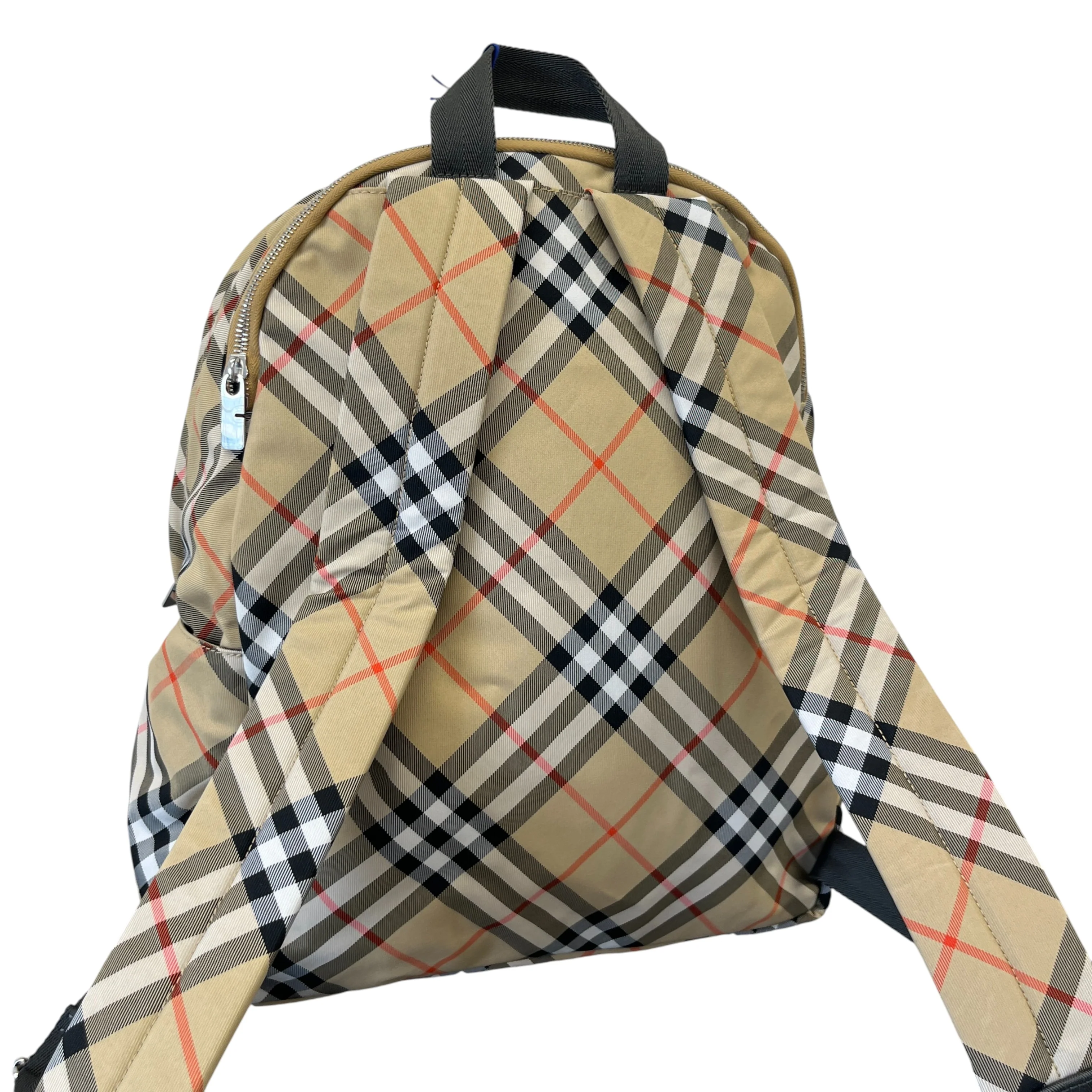 Men's Check Backpack Beige - Image 8