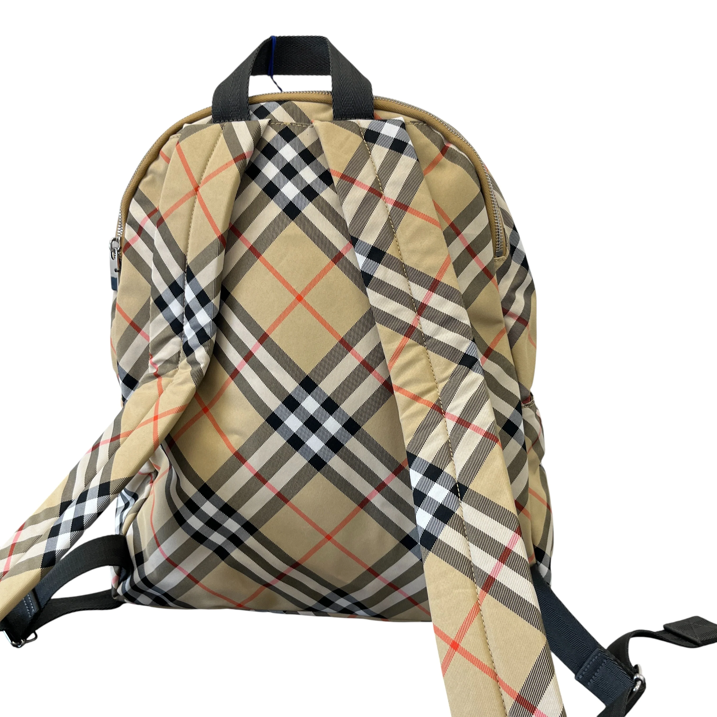 Men's Check Backpack Beige - Image 9